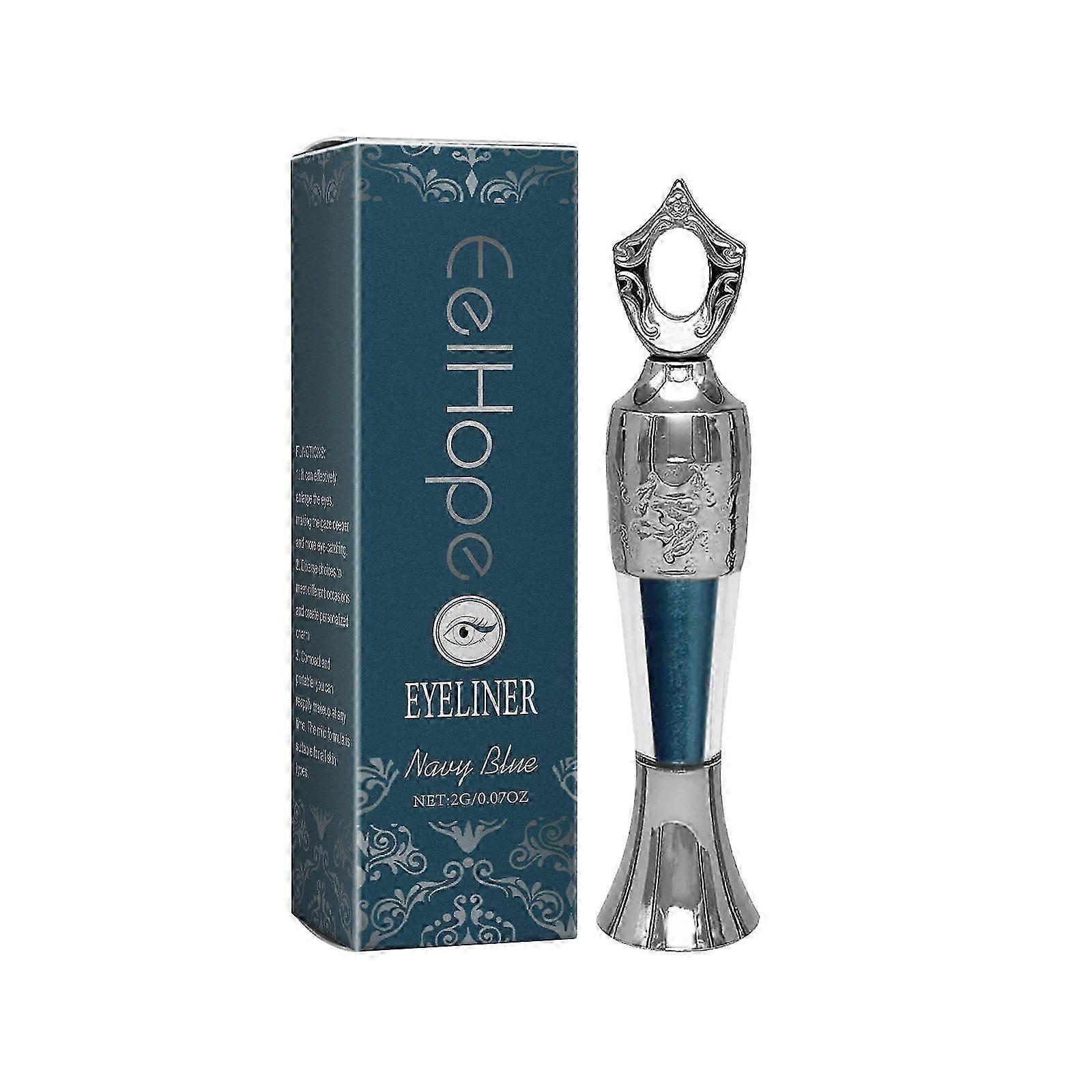 Eelhope Dark Blue Eyeliner Color Charm Eyeliner Magnifies Eyes Moisturizing Non-Fading Eyeliner
