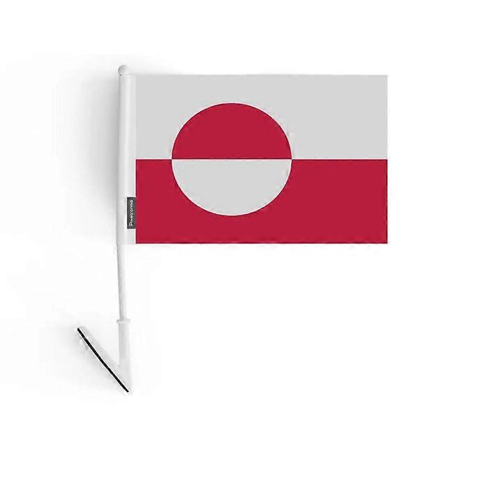 Adhesive flag - Greenland - 14 x 21 cm - Durable polyester - Lightweight - Double-sided