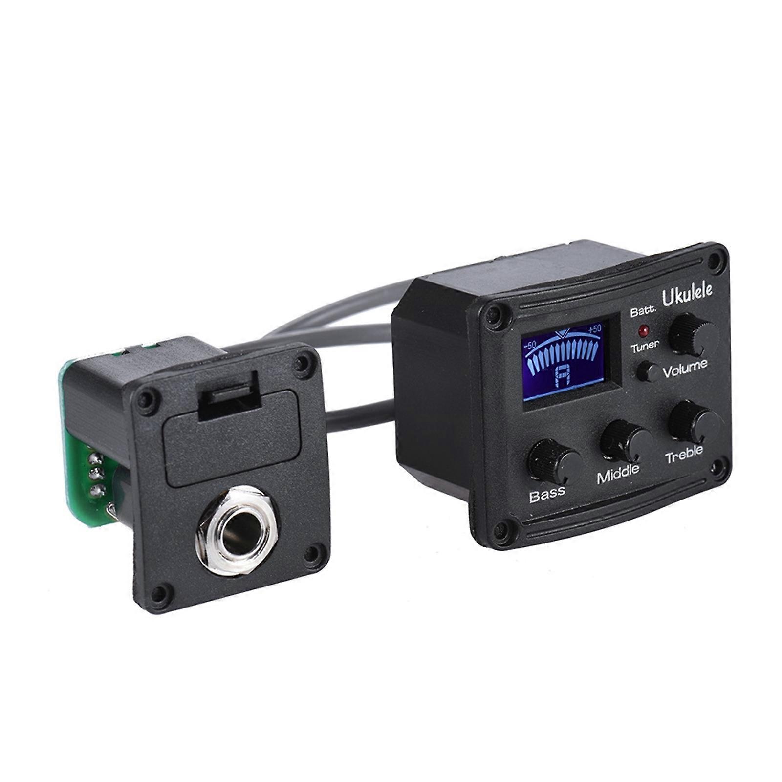 Ακουστική ηλεκτρική κιθάρα Preamp Pickup Digital Tuner Ukulele Pickup Preamplifier 3 Band Tuner Systems Εύκολο στην εγκατάσταση