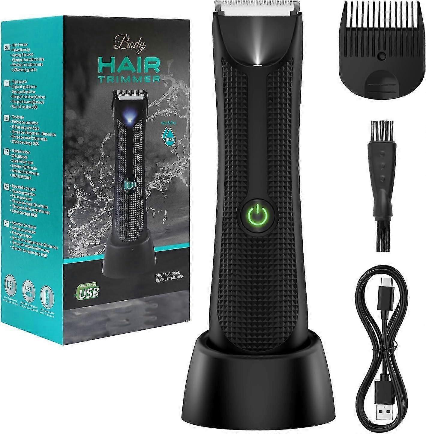 Ball Trimmer for Men,Electric Groin Hair Trimmer,Body Hair Trimmer Men for Pubic/Body/Groin Grooming with Ceramic Blade