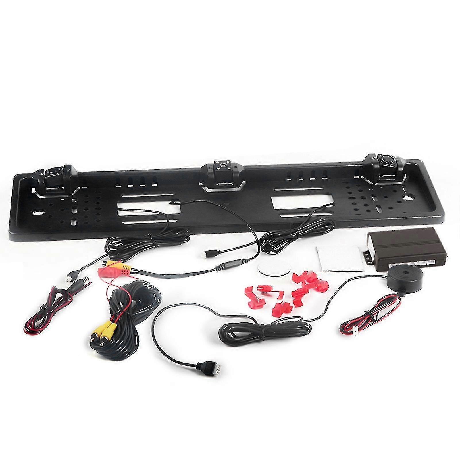 European License Plate Frame with 12 LED Reversing Camera and Parking Sensor for Vehicle Accessories