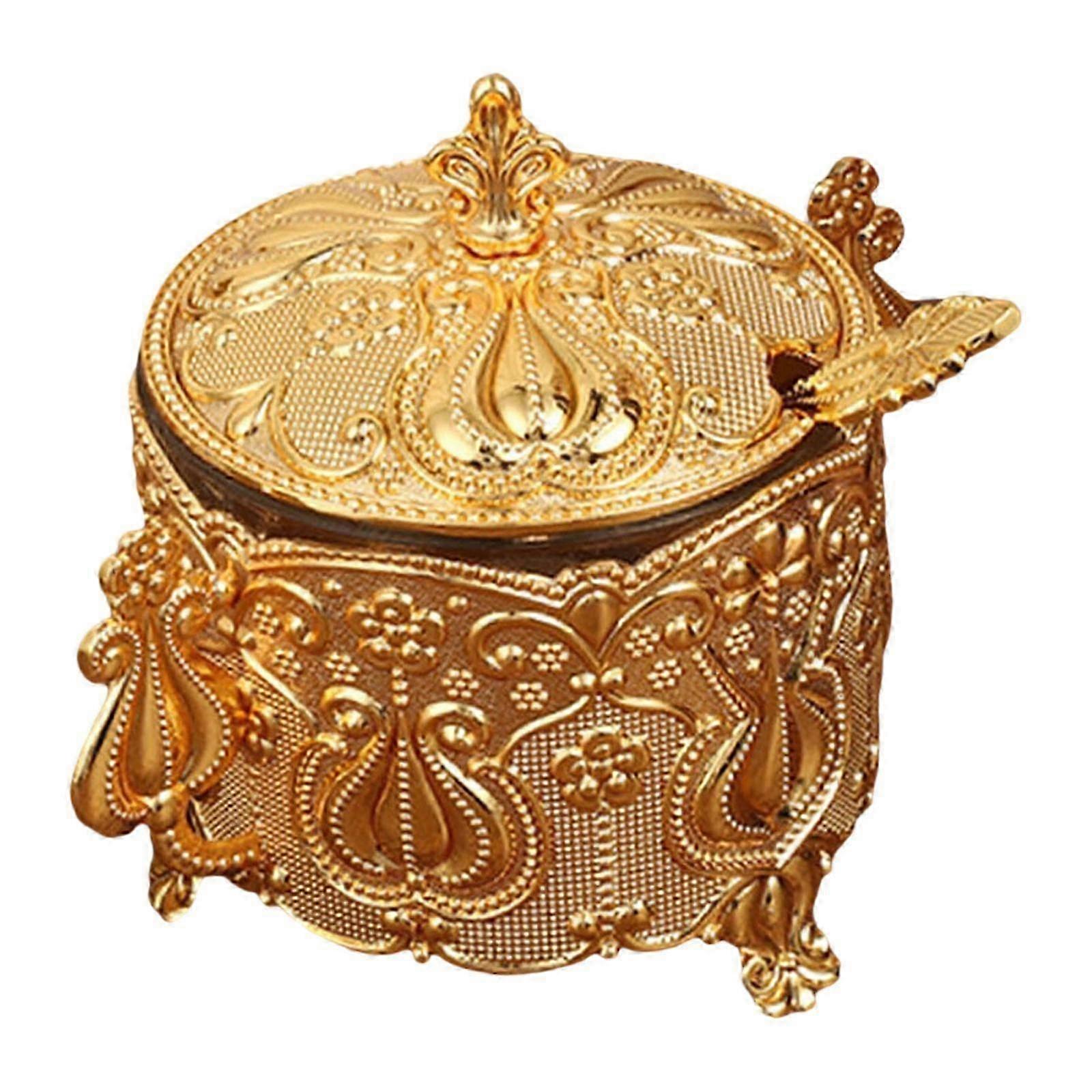 蓋とスプーン付きのゴールドシュガーボウルは、塩に最適で、結婚式のビュッフェやコーヒーバーに最適