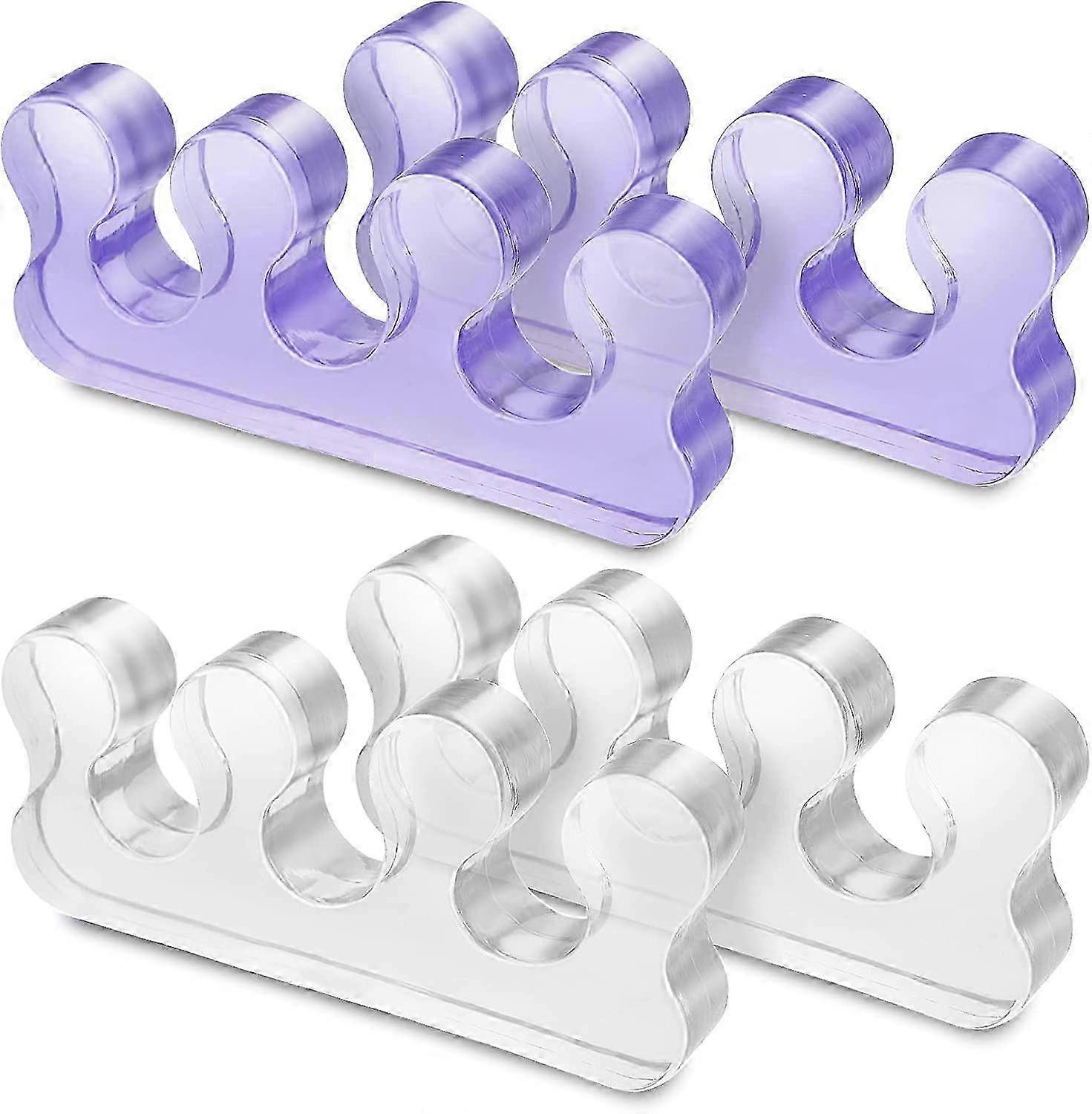 4Pcs Toe Separators for Pedicure, Washable Toenail Dividers for Nail Polish Application, Repeatable Toe Separators for Various Brands