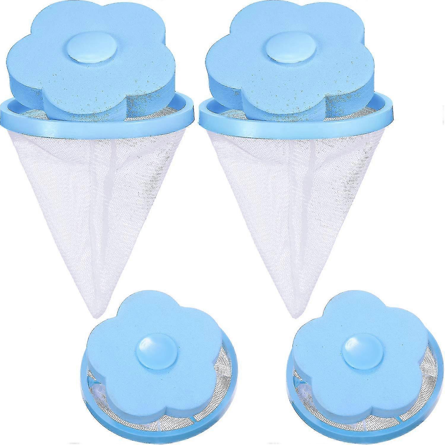4 Pcs Washing Machine Lint Traps Lint Catcher, Household Reusable Washing Machine Floating Lint Mesh Bags SZRH