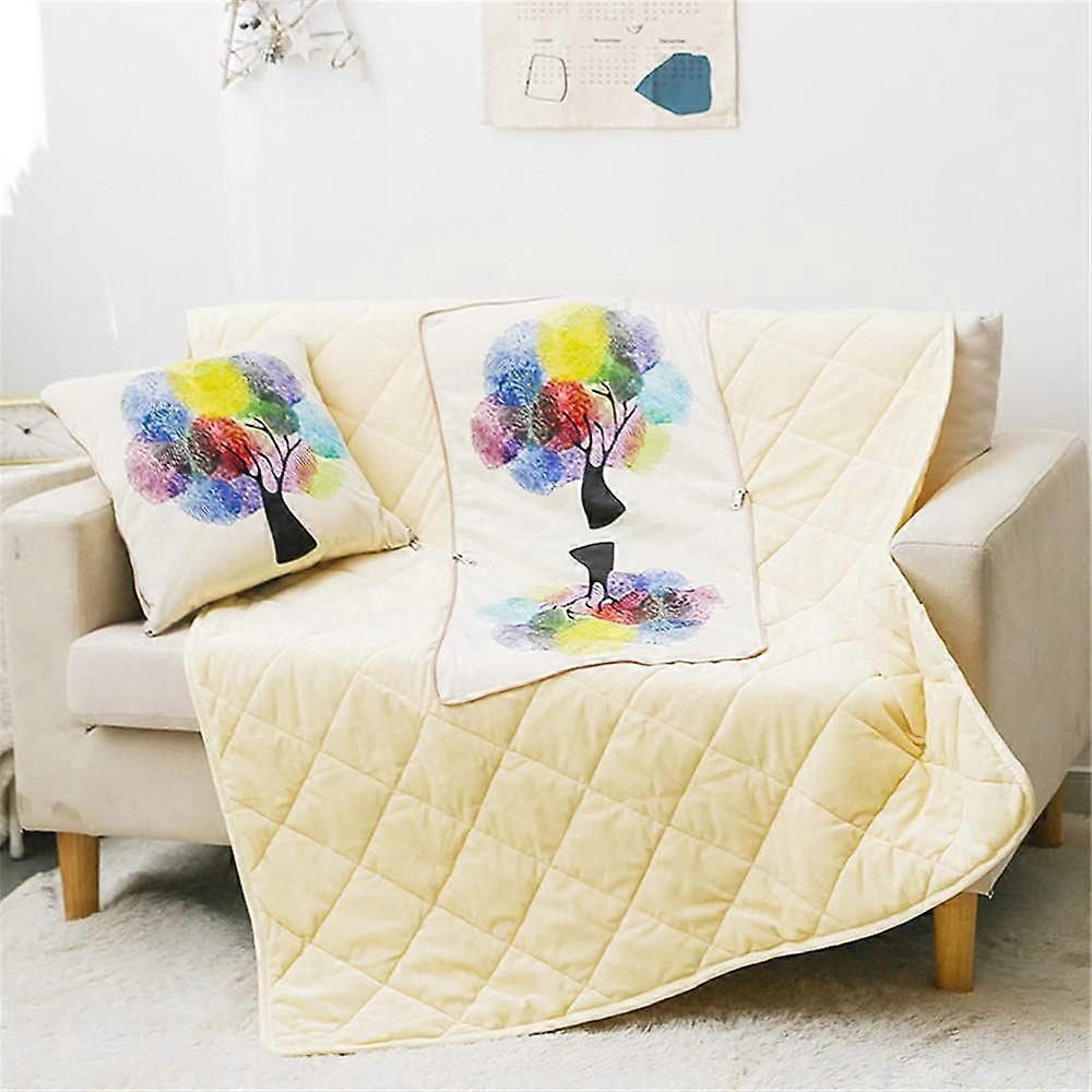 Cushion Blanket, 2in1 Travel Blanket, Pillow, Quilt, Multifunctional Pillow (Rainbow Tree)