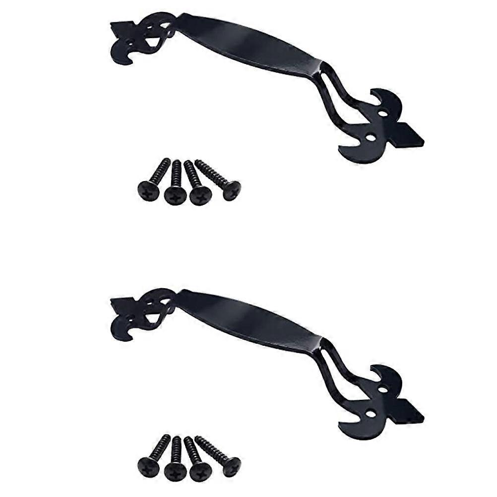 Black Carbon Steel Door Handle for Home Use with Smooth Surface 2 Sets