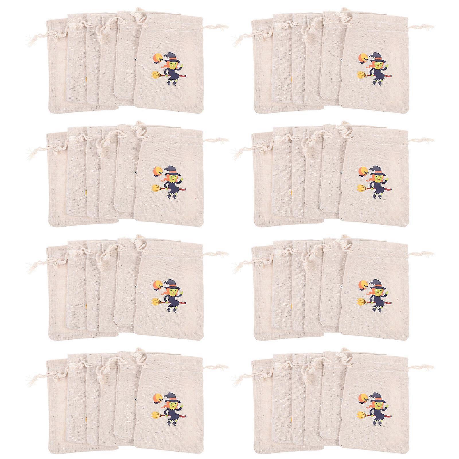 Reusable Goodie Bags Cotton Halloween Design Storage Bag 13X9.5cm 50Pcs