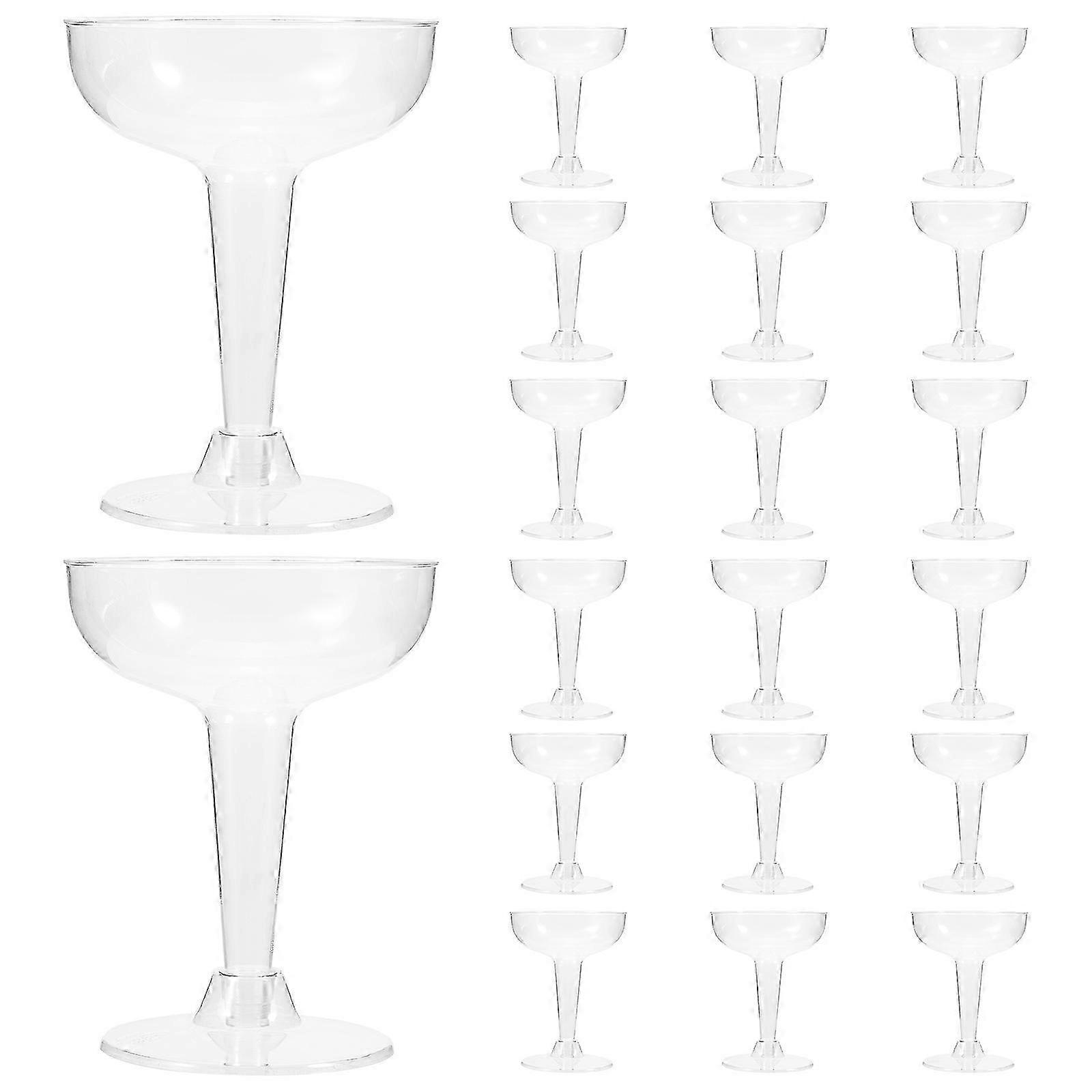 20 Adet Kokteyller Şampanya Tatlıları için Tek Kullanımlık Şarap Bardakları 11.2x8.5cm