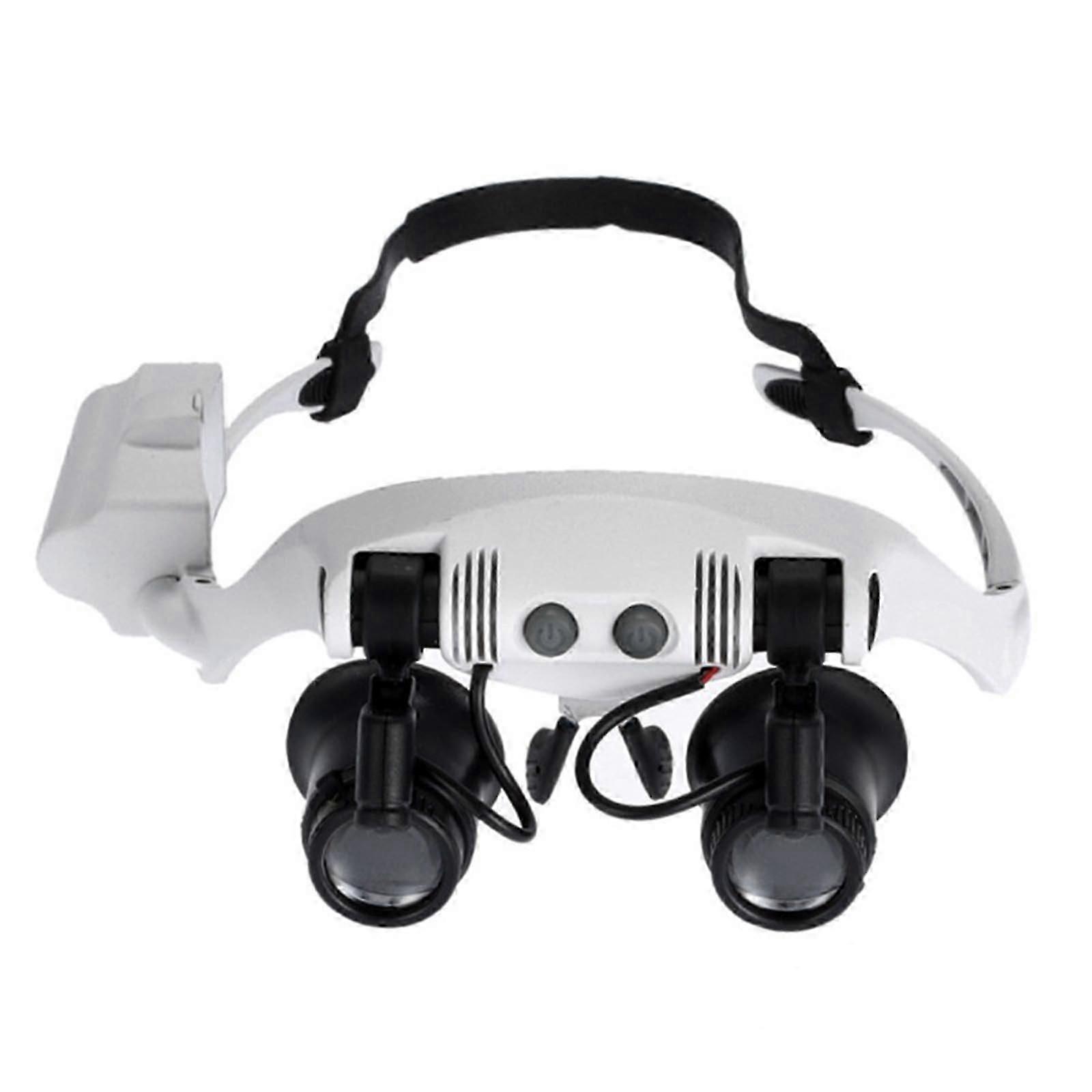 Professional Magnifying Glasses Magnifier Glasses with LED Light Headband Magnifier with 4 Pair Replaceable Lenses for Eyelash Extension Loupe
