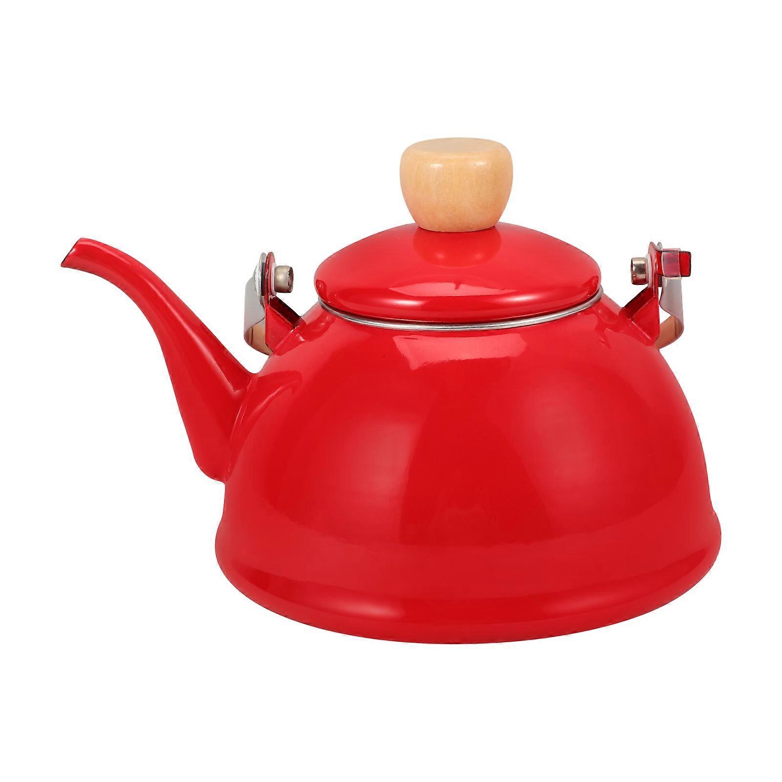 Tea Boiling Pot Enamel Teapot 8.65x6.68x5.50in Induction Cooker Compatible Office Users Festive Occasions 1Set