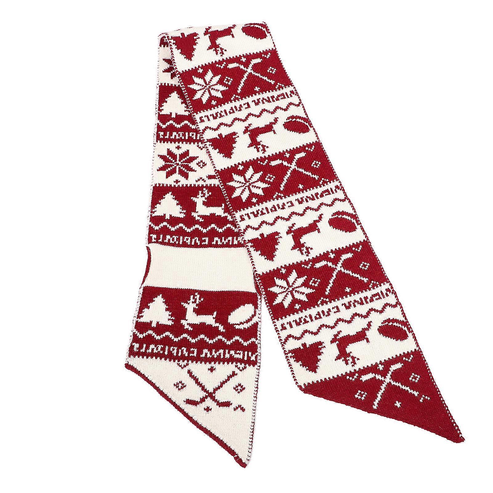 Christmas Scarf Winter Knitted Scarves Assorted Color Autumn Season Warmth Simple Design Women 1Pack