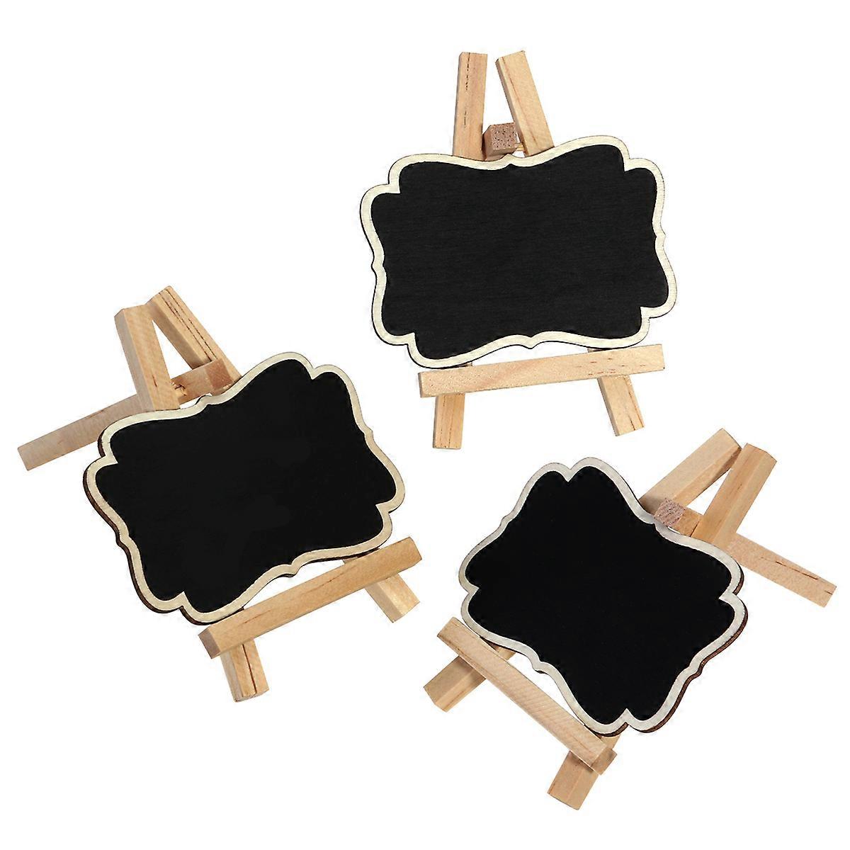 Decorative Mini Chalkboard With Stand Black Board Message Sign Home Office Use Primary Color 10Pcs