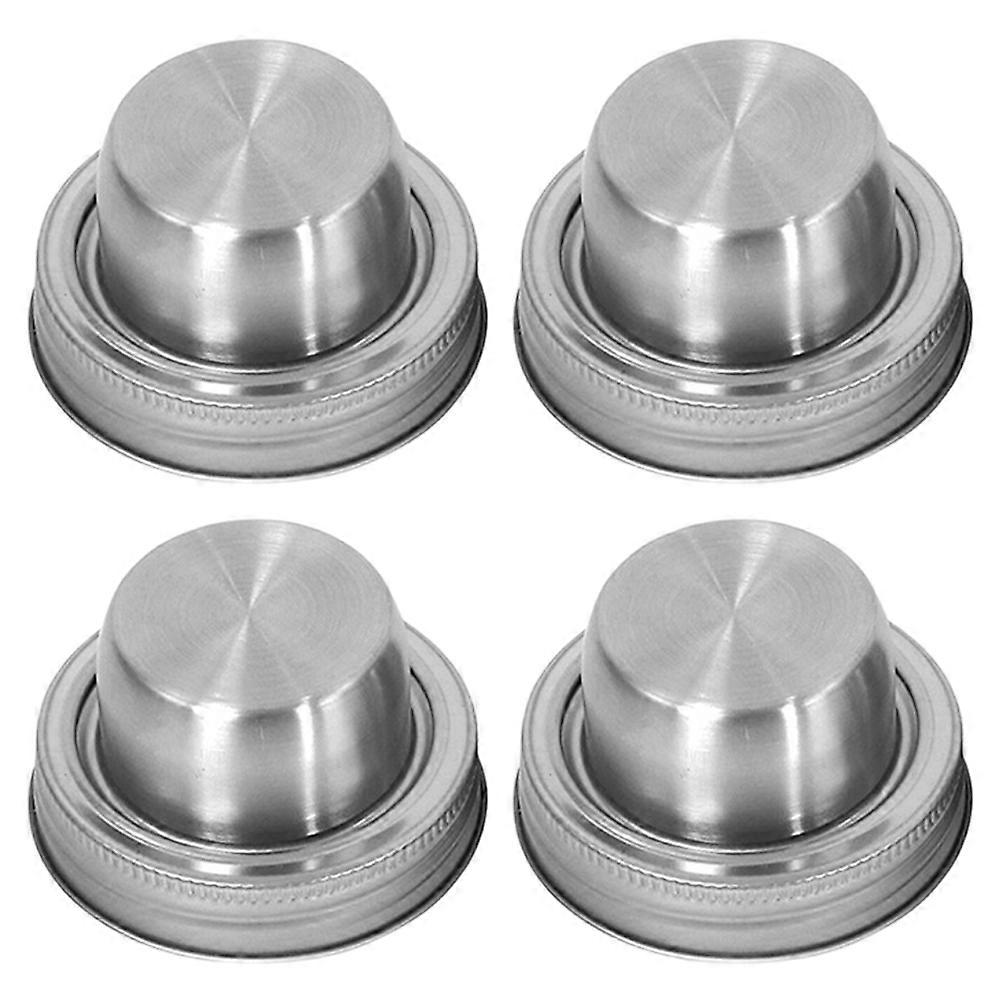 Mason Jar Shaker Lids Practical Design For Kitchen Use Silver 7.5x4CM Shaking 4Set