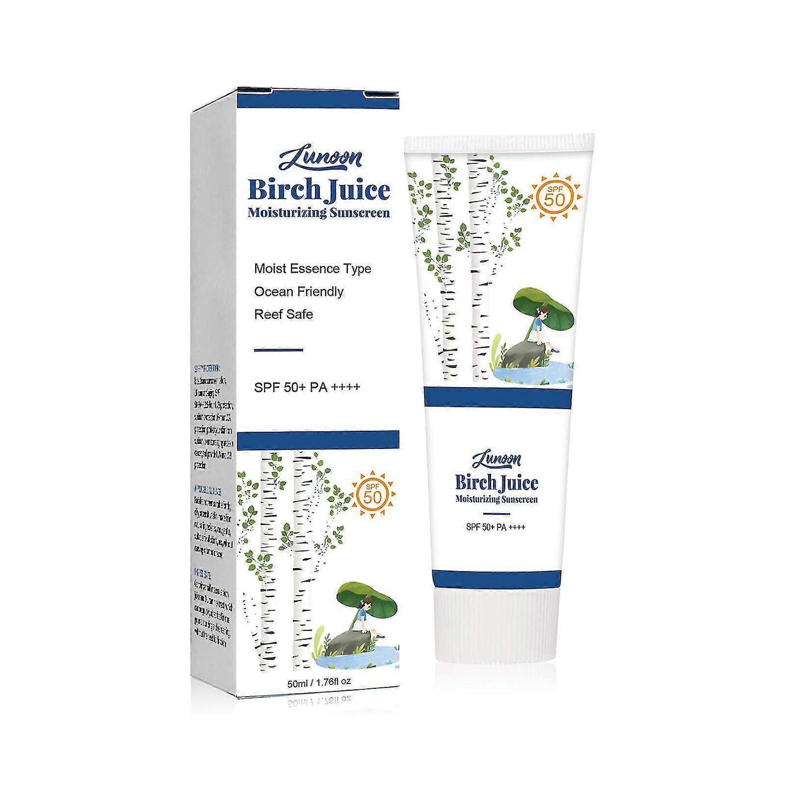 Birch Juice Moisturizing Sunscreen, Birch Juice Moisturizing Sunscreen, Facial Moisturizing Sunscreen Spf 50, Hydrate Skin&Decrease Wrinkles
