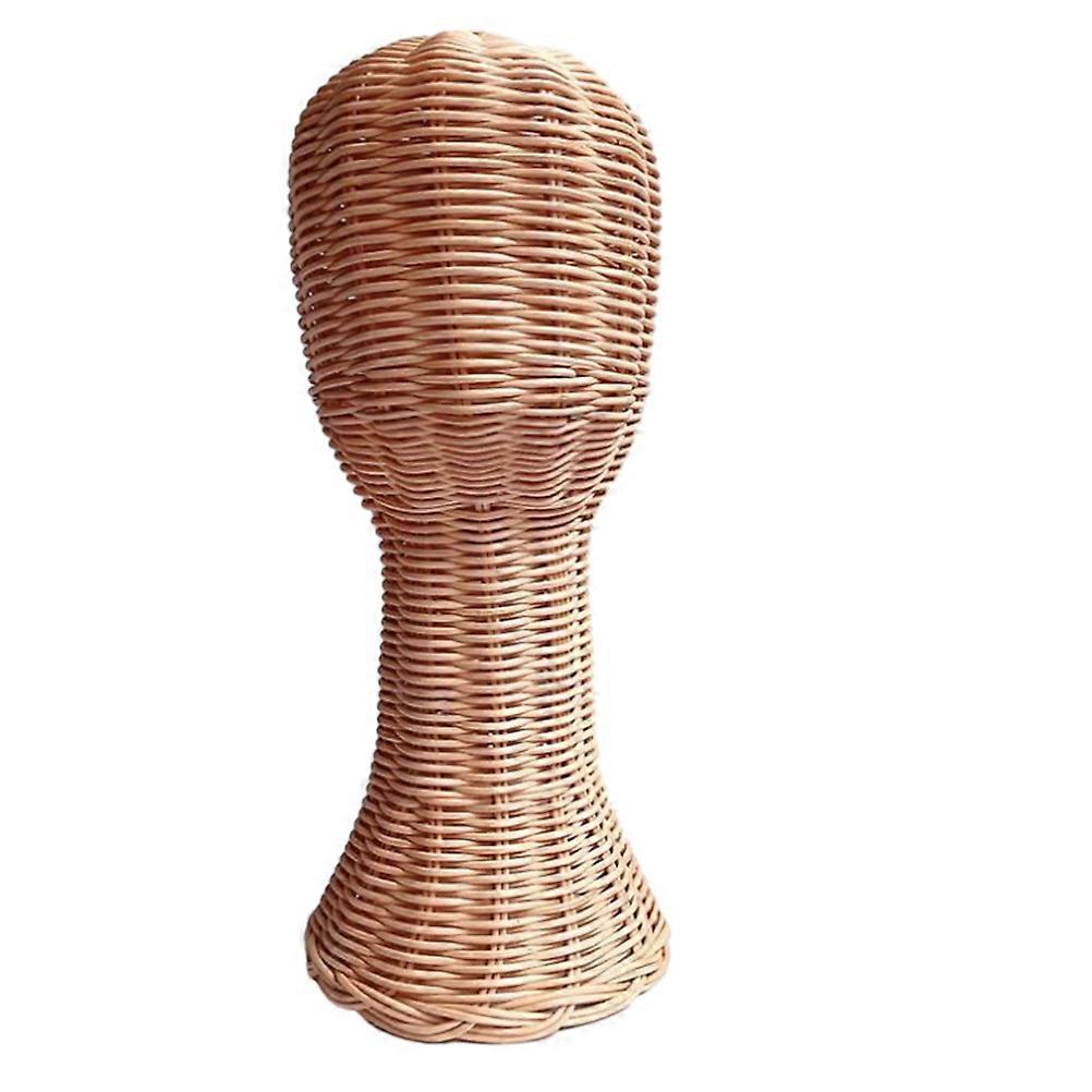 Rattan Woven Hat Display Stand Space Saving Baseball Cap Holder Elegant Design Stylish Tabletop Organizer for Home and Store Decoration