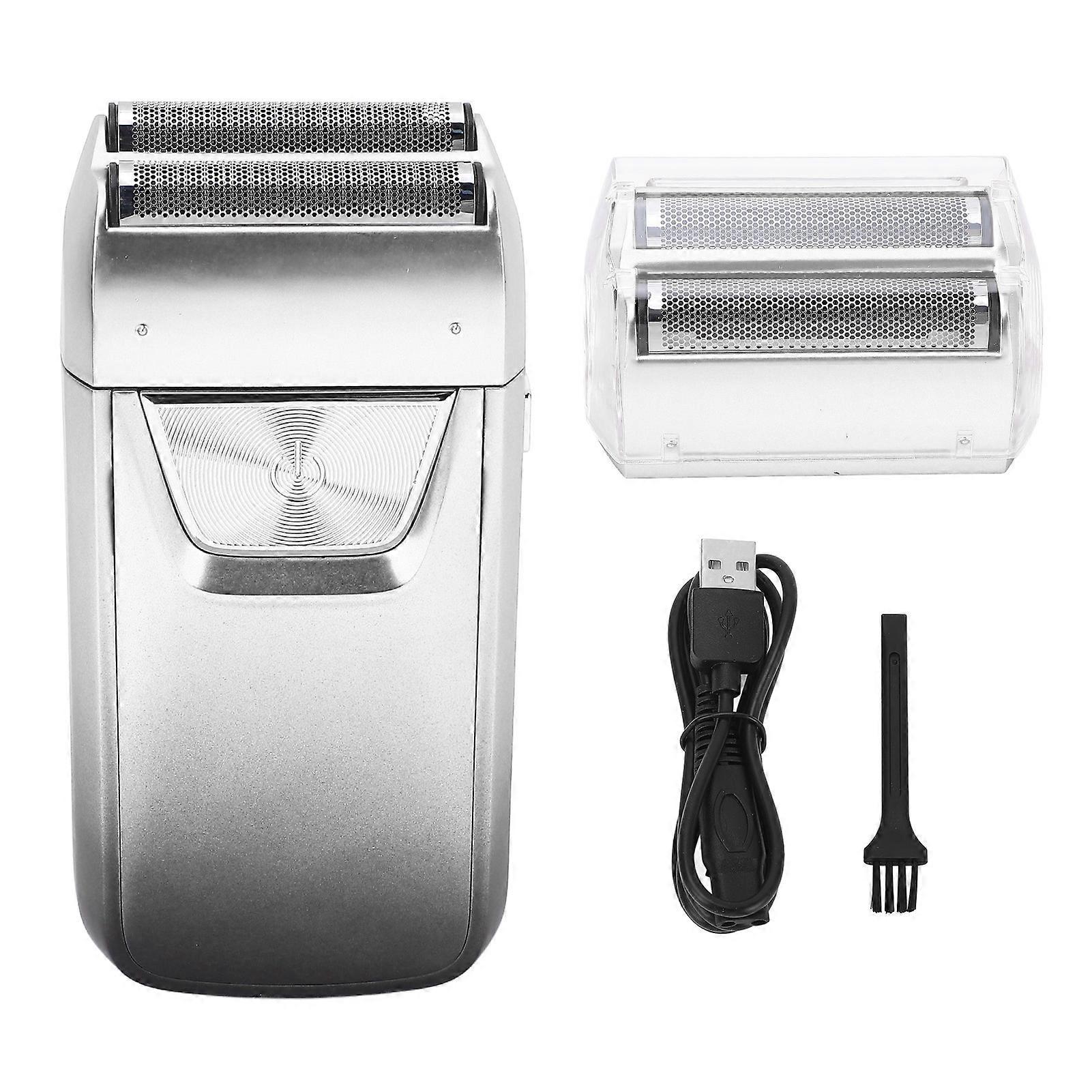 Electric Foil Trimmer for Men, LED Display, Sideburns Cutter, 1200mAh, Adjustable Head, Double Foil, Silver