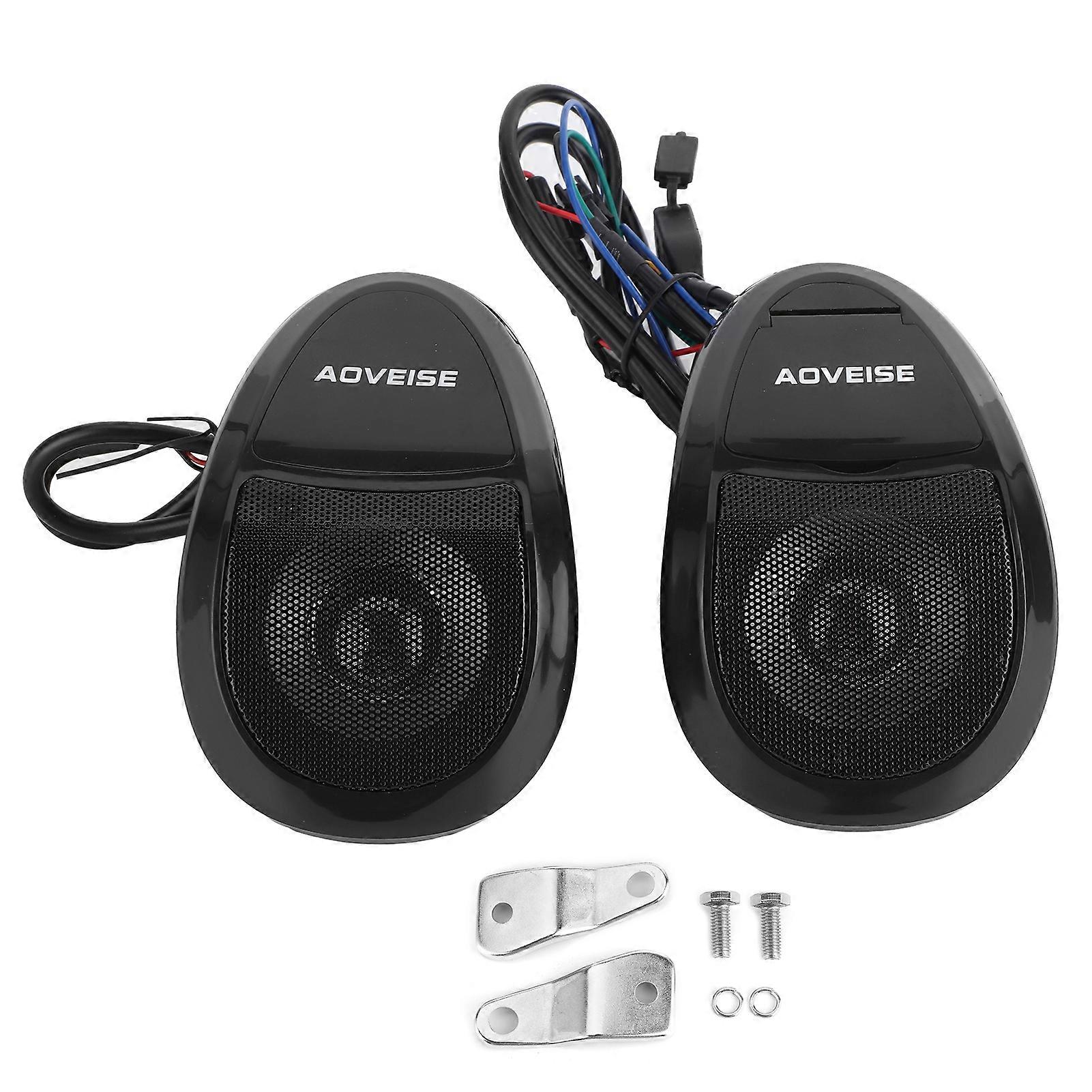 12V Motorcycle Bluetooth Speaker MP3 Music Player Amplifier with Light Universal for ATV UTV