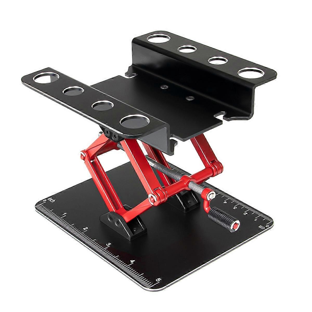 Metal RC Car Repair Work Stand Adjustable Height Assembly Platform for 1/8 1/10 1/14 Scale RC Car Black