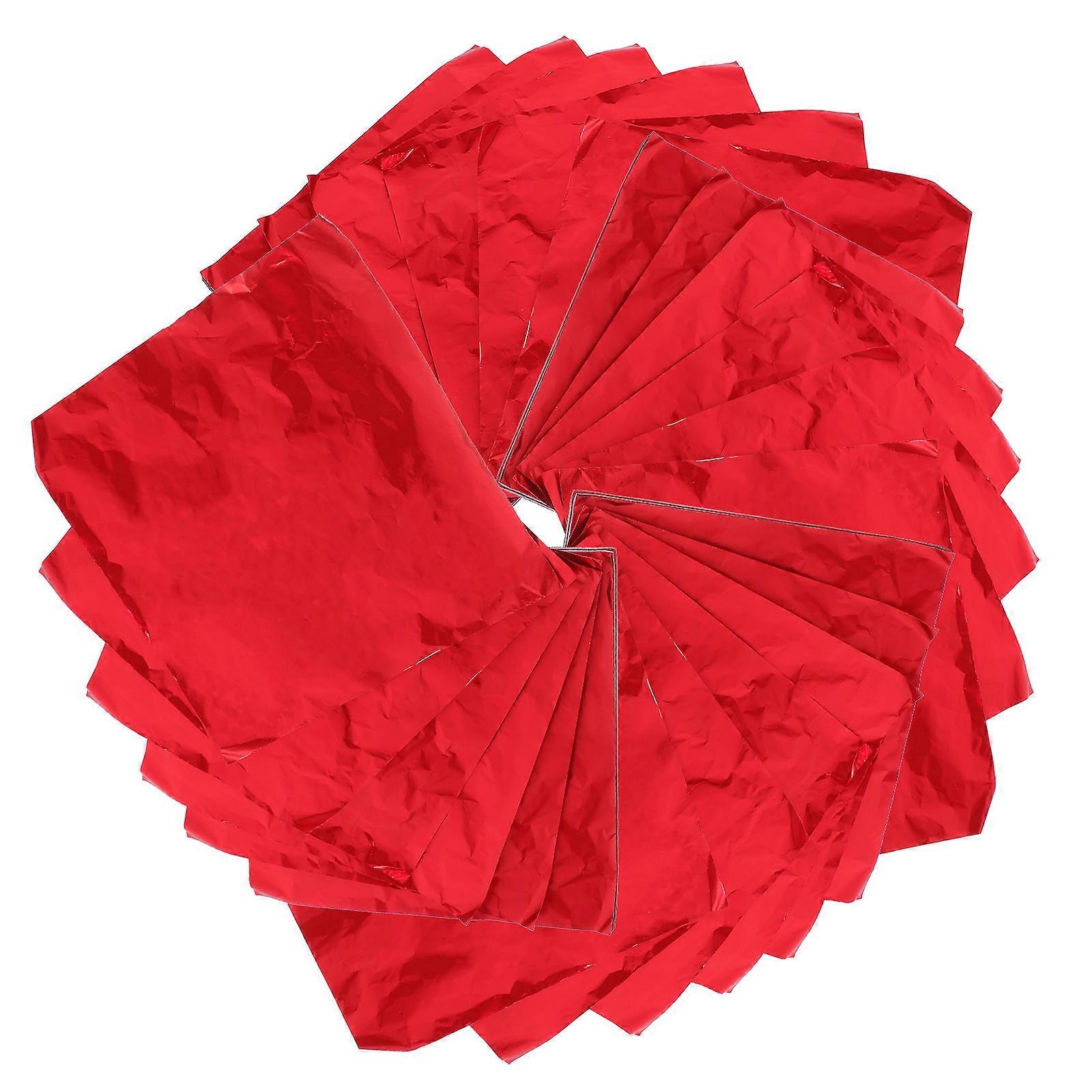 Candy Foil Wrappers Aluminum Foil Home Kitchen Use 20x20cm 100Pack Red