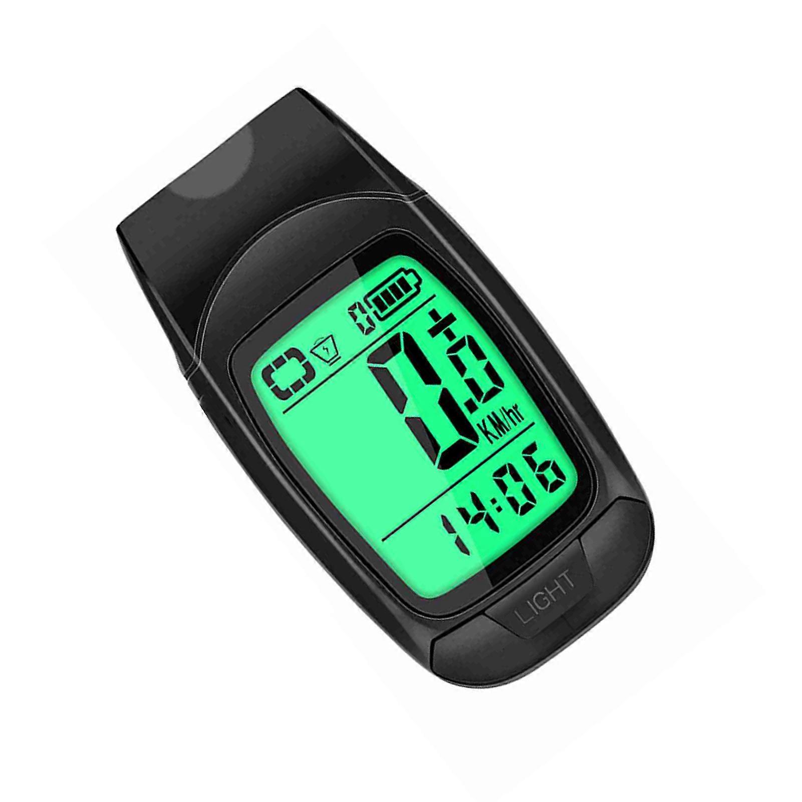 3 in 1 Bike Computer with Headlight Horn IP64 Multifunction Cycling Bike Speedometer Large LCD Screen Black