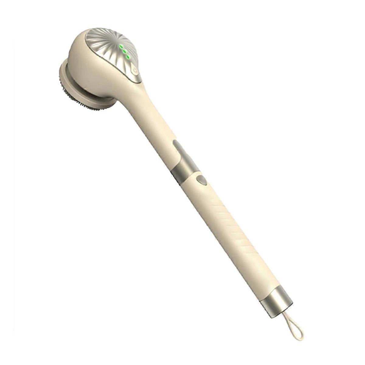 Electric Body Brush Automatic Bath Brush USB Rechargeable Rotating Brush Waterproof Extended Handle for All Skin Types,A