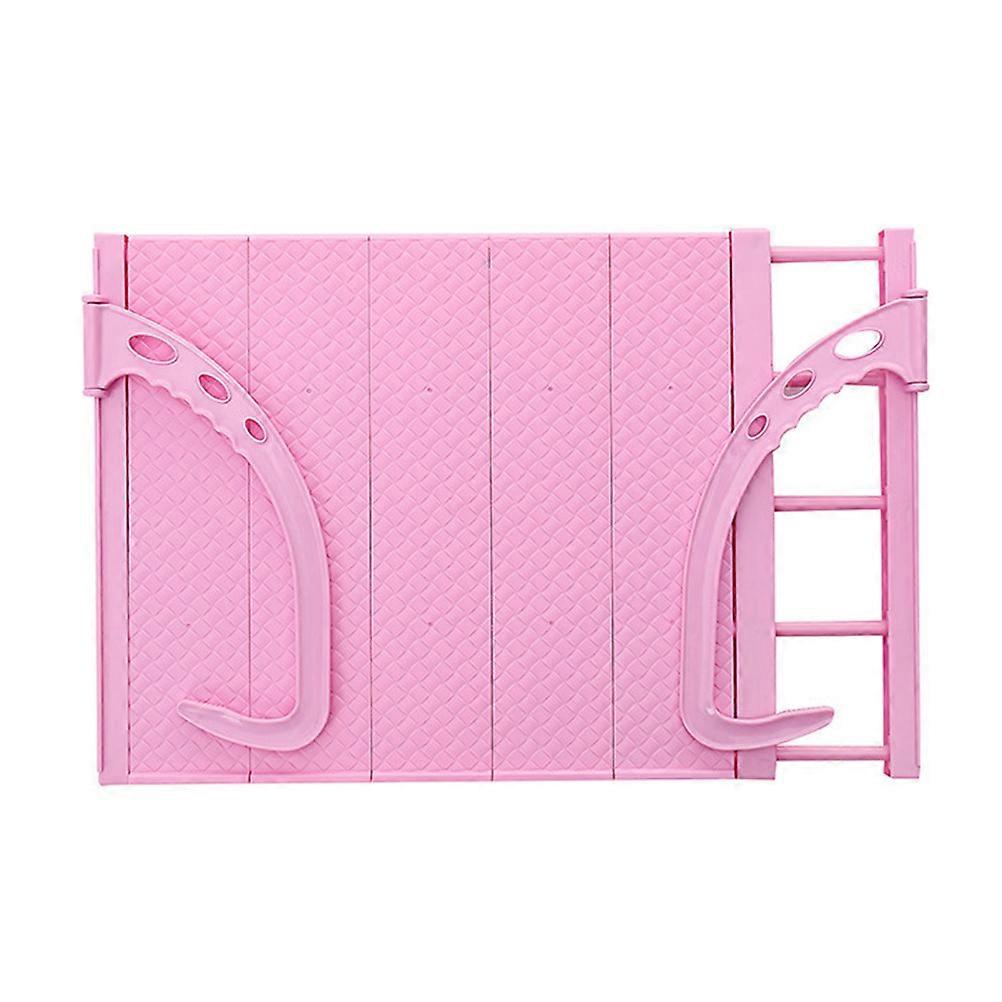 رف تجفيف المطبخ رف تجفيف قابل للطي تجفيف خارجي موفر للمساحة وردي 38X35X3CM 1 مجموعة