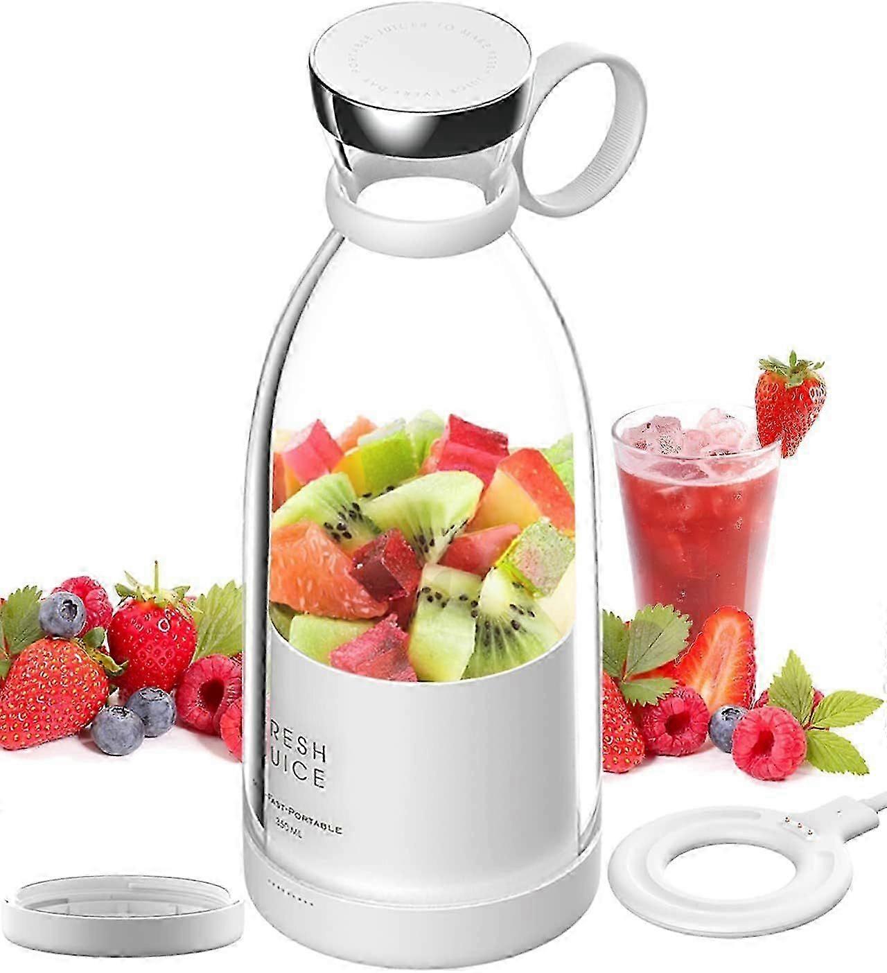 Personal Size Blender Portable Blender Battery Powered USB Blender (White)