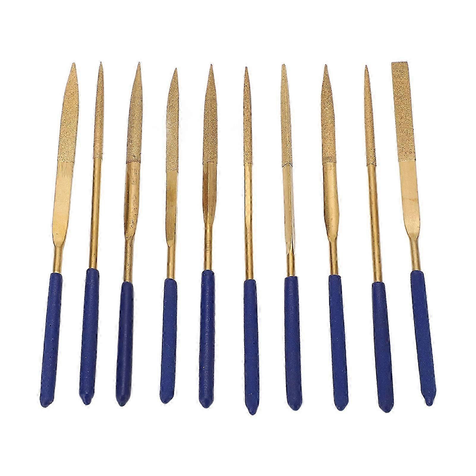 10Pcs Diamond File Set Hardened Blades Anti Rust Corrosion Resistant Efficiency Improving Needle File Kit