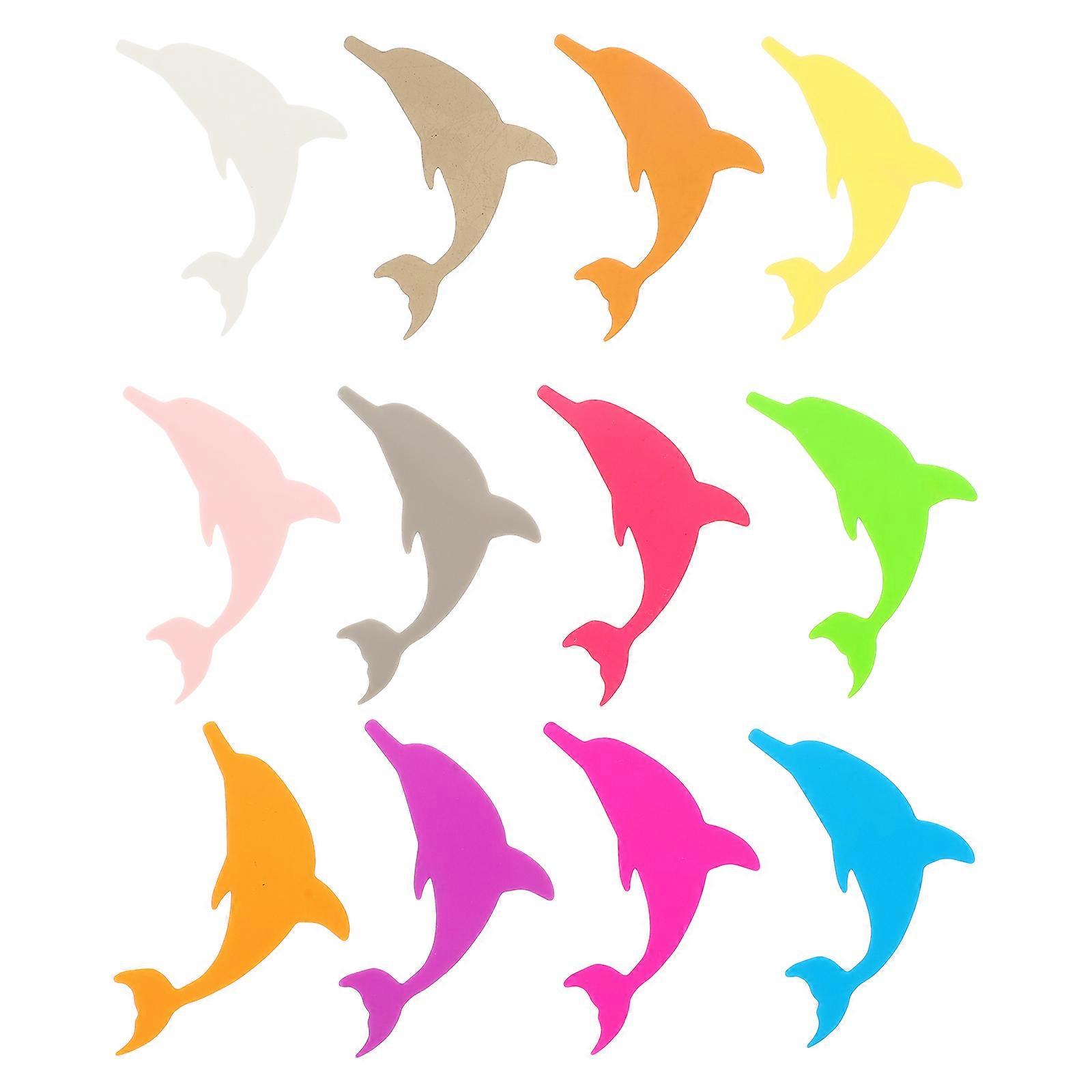 Goblet Marking Stickers Wine Cups Identifiers Dolphin Shape Family Gatherings 12Pcs