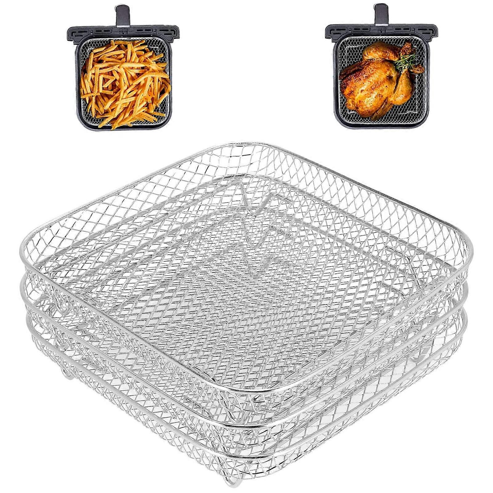 Air Fryer Rack 8 Inch Stainless Steel Dehydrator Rack Stackable Multi-Purpose 304 Food Grade for Instant Pot 20.3 cm