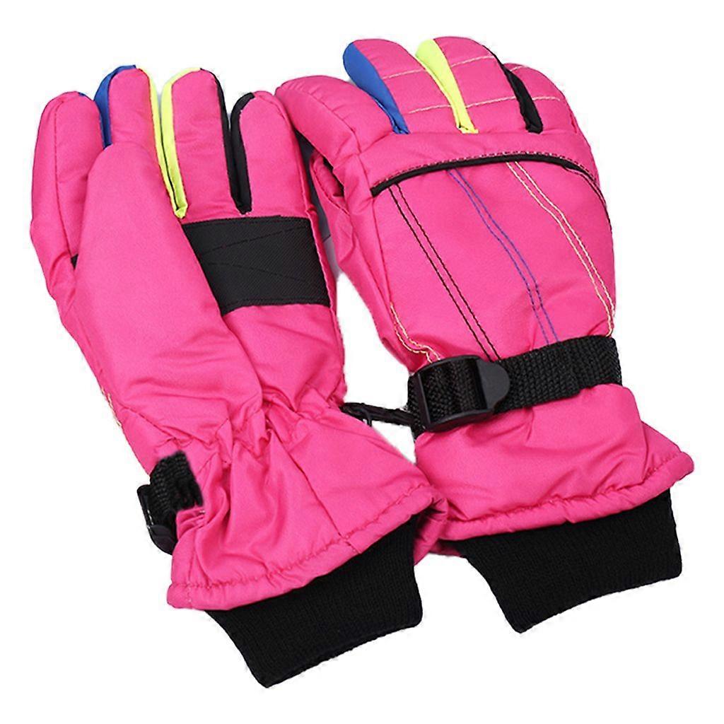 Kids Winter Snow Waterproof Thick Warm Windproof Gloves,Pink
