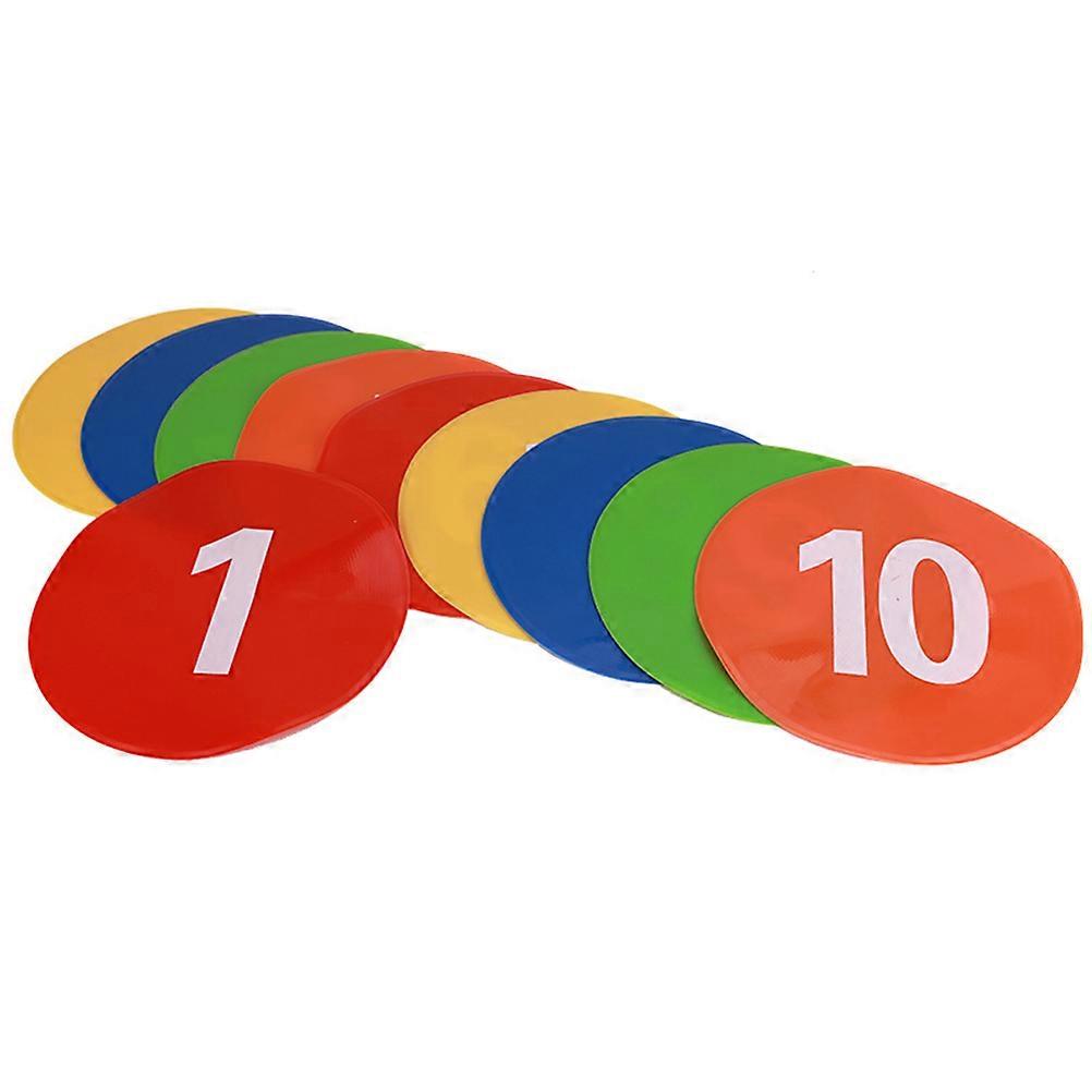 Soccer Trainning Marker Reusable Number Printed Square Pvc 23 X 23 X 0.2 Cm Indoor Use 10 Pcs