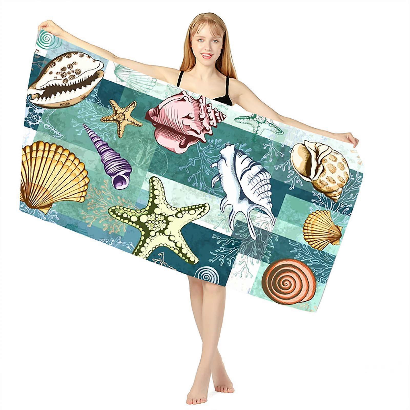 Microfibre Beach Towel 160x80 cm - Quick-Drying Soft Lightweight Sandproof Travel Towel for Camping Yoga Gym Green
