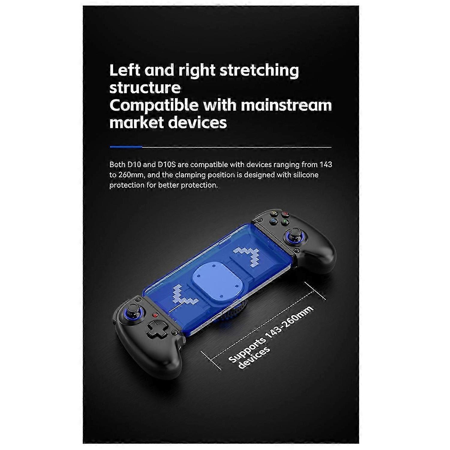 D10 Stretch Gamepad for Android IOS Tablet SwitchXBOX White
