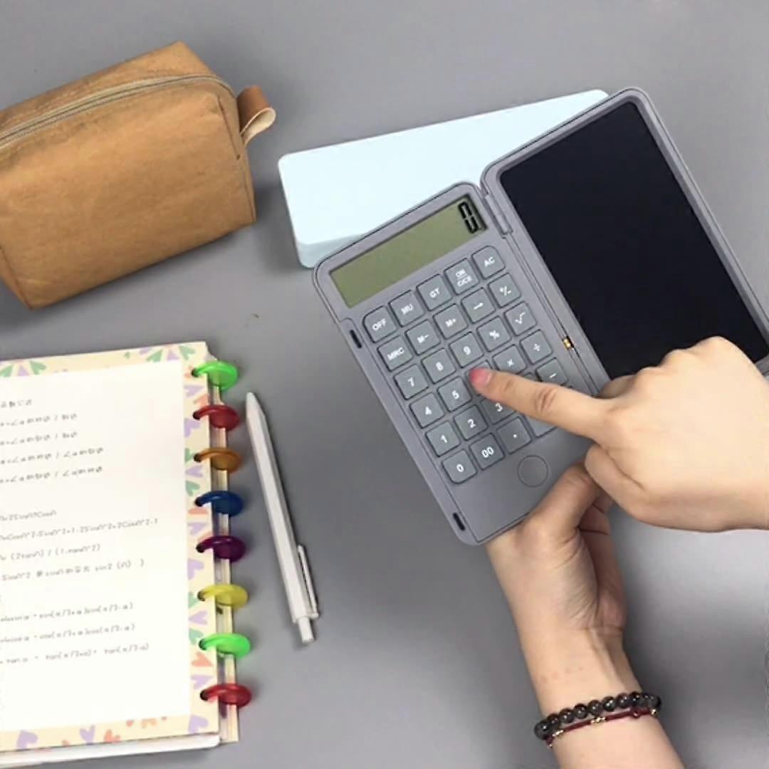 1 Piece (Gray) Portable Rechargeable Writing Tablet Calculator LCD L