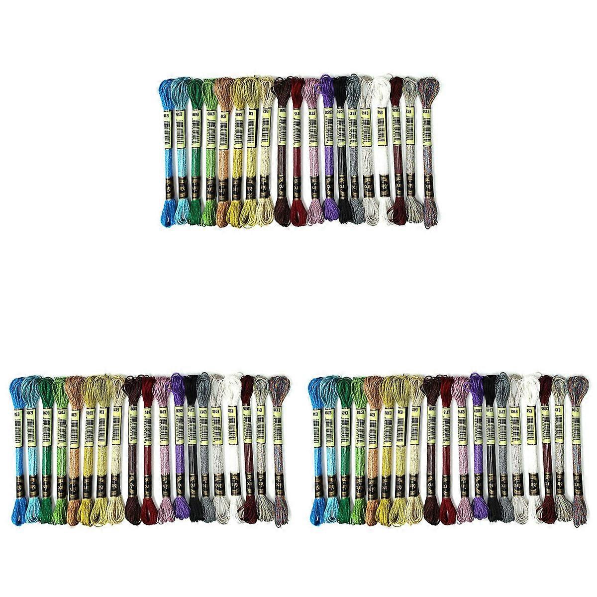 57Pcs Metallic Embroidery Skein Threads Multi-Color Embroidery Floss Glitter Embroidery Thread - Thr