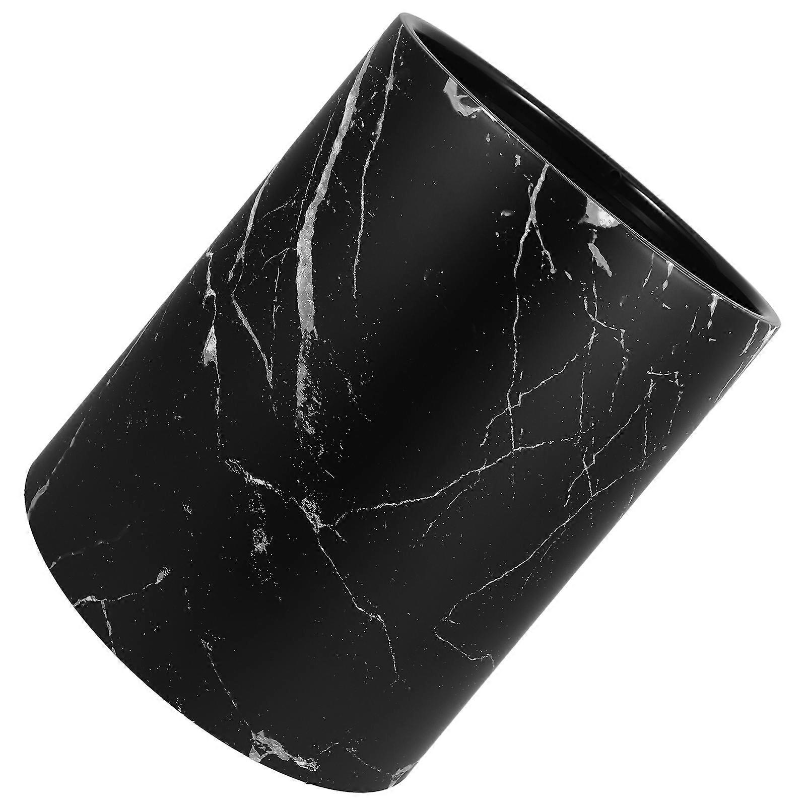 Trash Bin Marble Pattern Plastic Garbage Can Kitchen Waste Disposal Open Double Layer 27.00X23.50X23.50CM 1 Pair