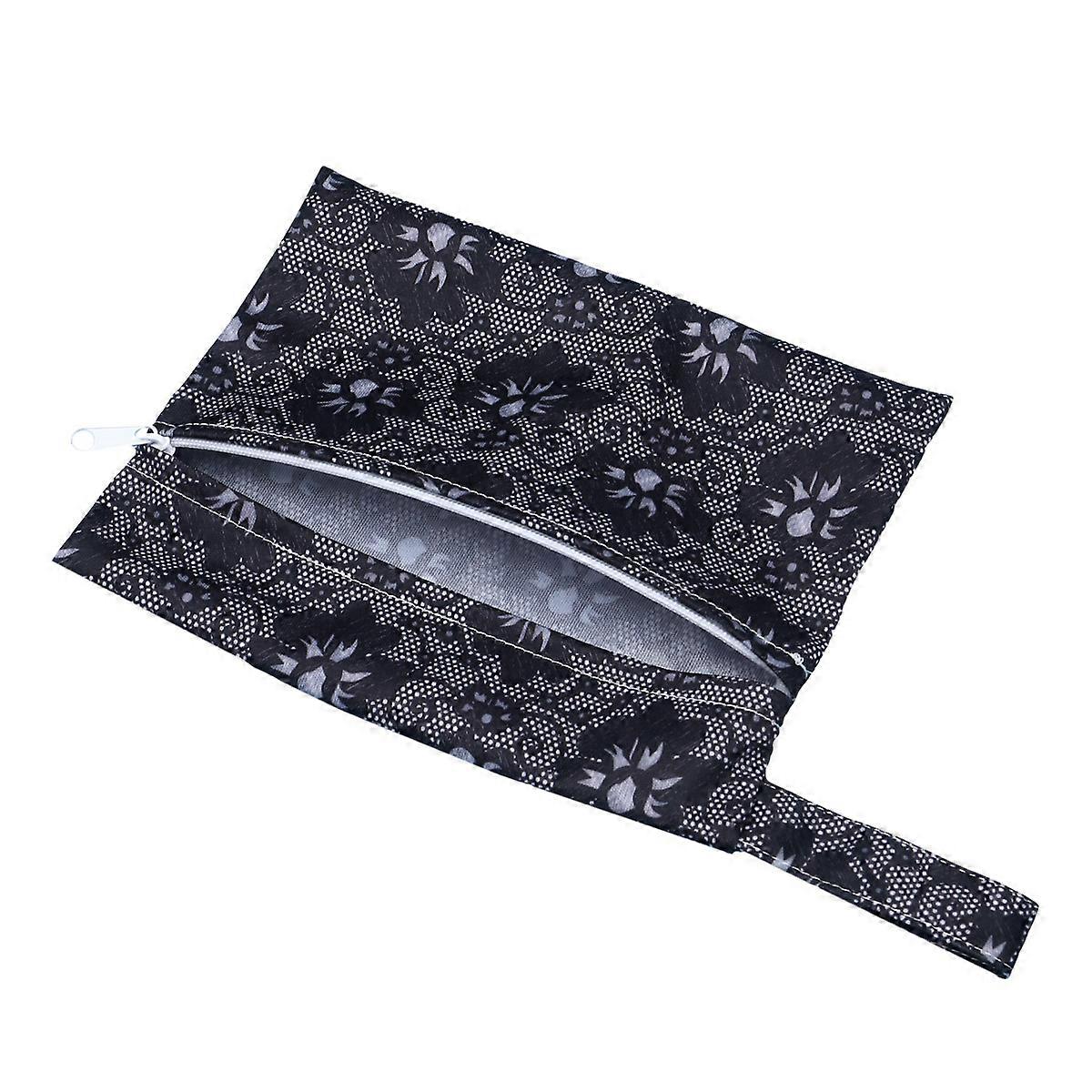 Napkin Storage Bag Diaper Bag Rectangular Practical Design Black 14x18cm Protects Sanitary Towels 1Pack