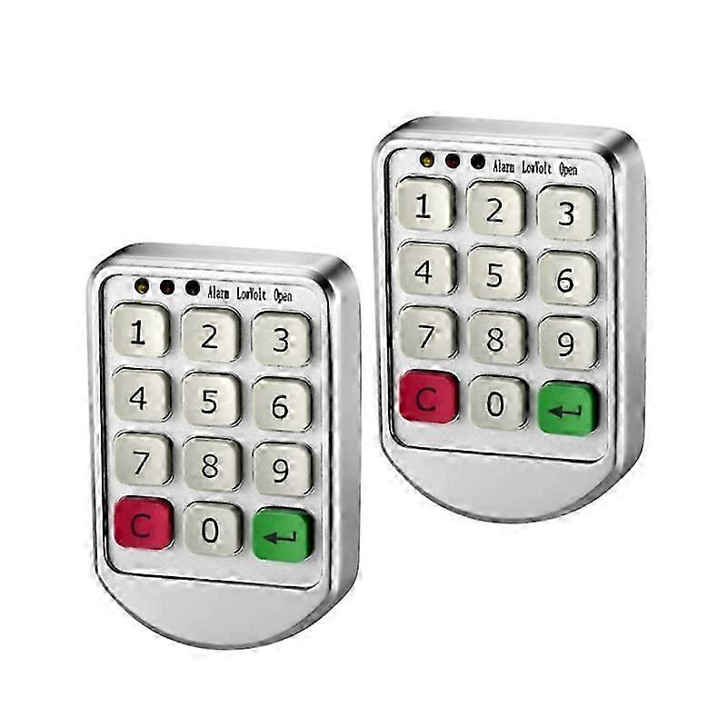 2pcsキーレスエントリードアロック - キーパッド付き電子ドアロック、自動ロック付きスマートラッチロック