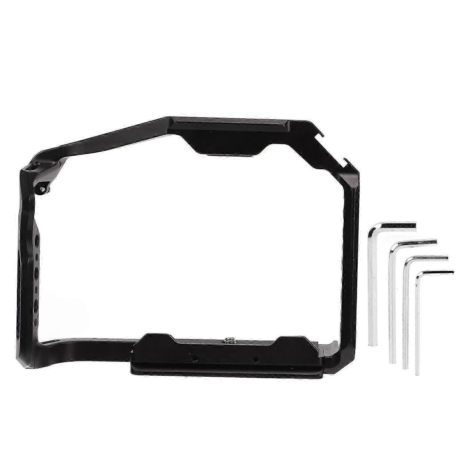 Aluminum Alloy Video Camera Cage with Cold Shoe Mount and 1/4 Inch Screw Hole for Compatible Camera