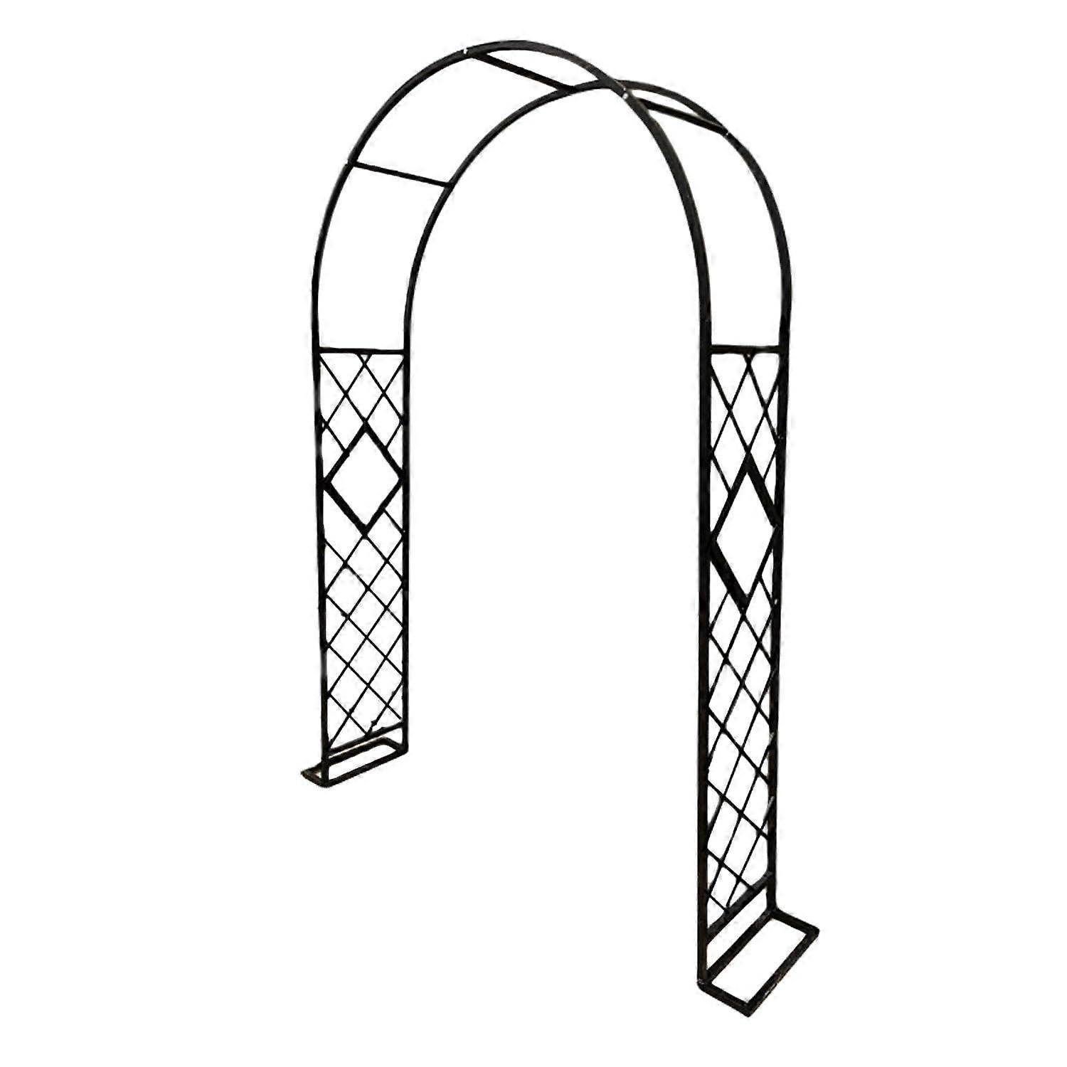 Rose Trellis with Base, Heavy Duty Rose Arch, Garden Arch, Black (240x220x40cm)