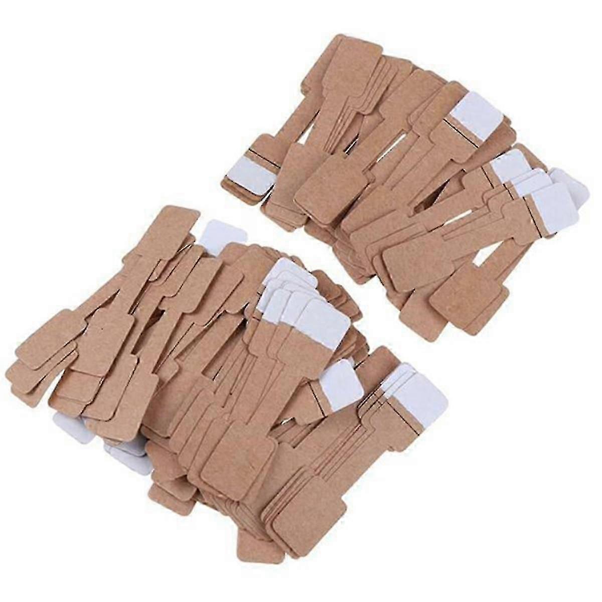 500Pcs Square Blank Brown Paper Price Tag Labels for Jewelry Display Cards and Ring Stickers