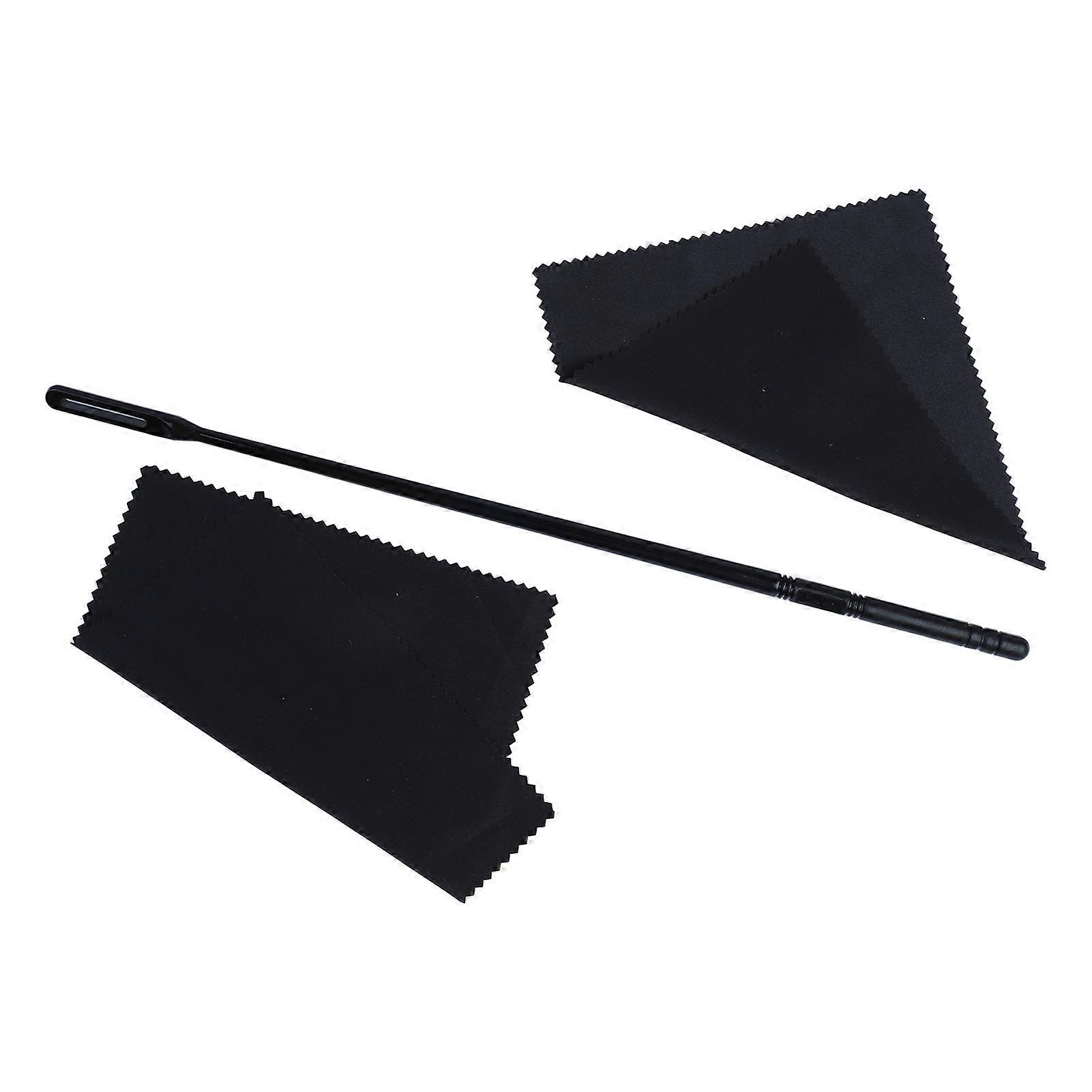 Kit de limpeza de flauta Haste de limpeza de flauta com 2 panos de limpeza para instrumentos de sopro 1 haste de limpeza de flauta com 2 panos de limpeza