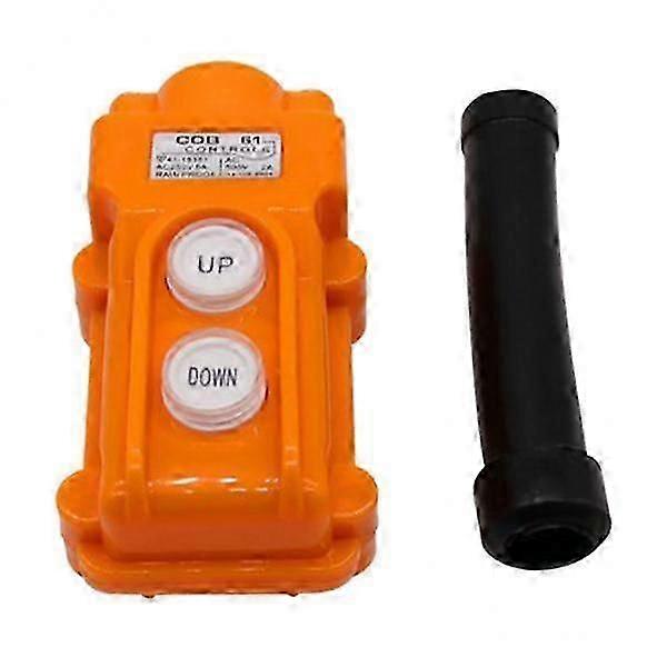 2X 1pc COB61 Hoist Push Button Switch Control 2 Ways UP Down 200/500V Orange