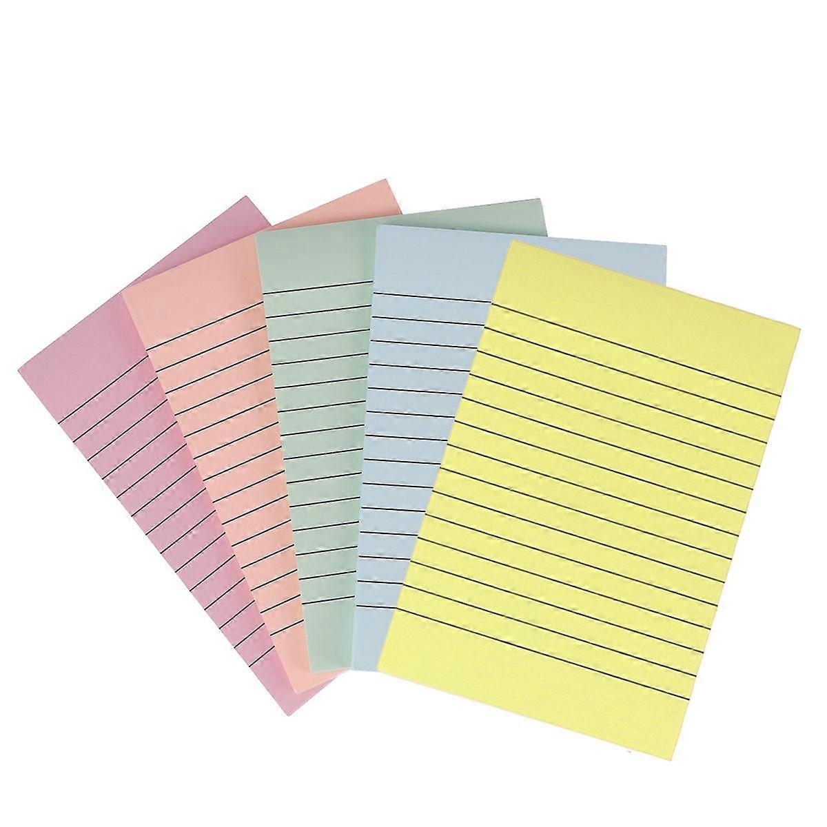 5pcs A6 Colorful Striped Sticky Notepads Self-Stick Note Pads Memo Pad Stationery Note Paper for Students