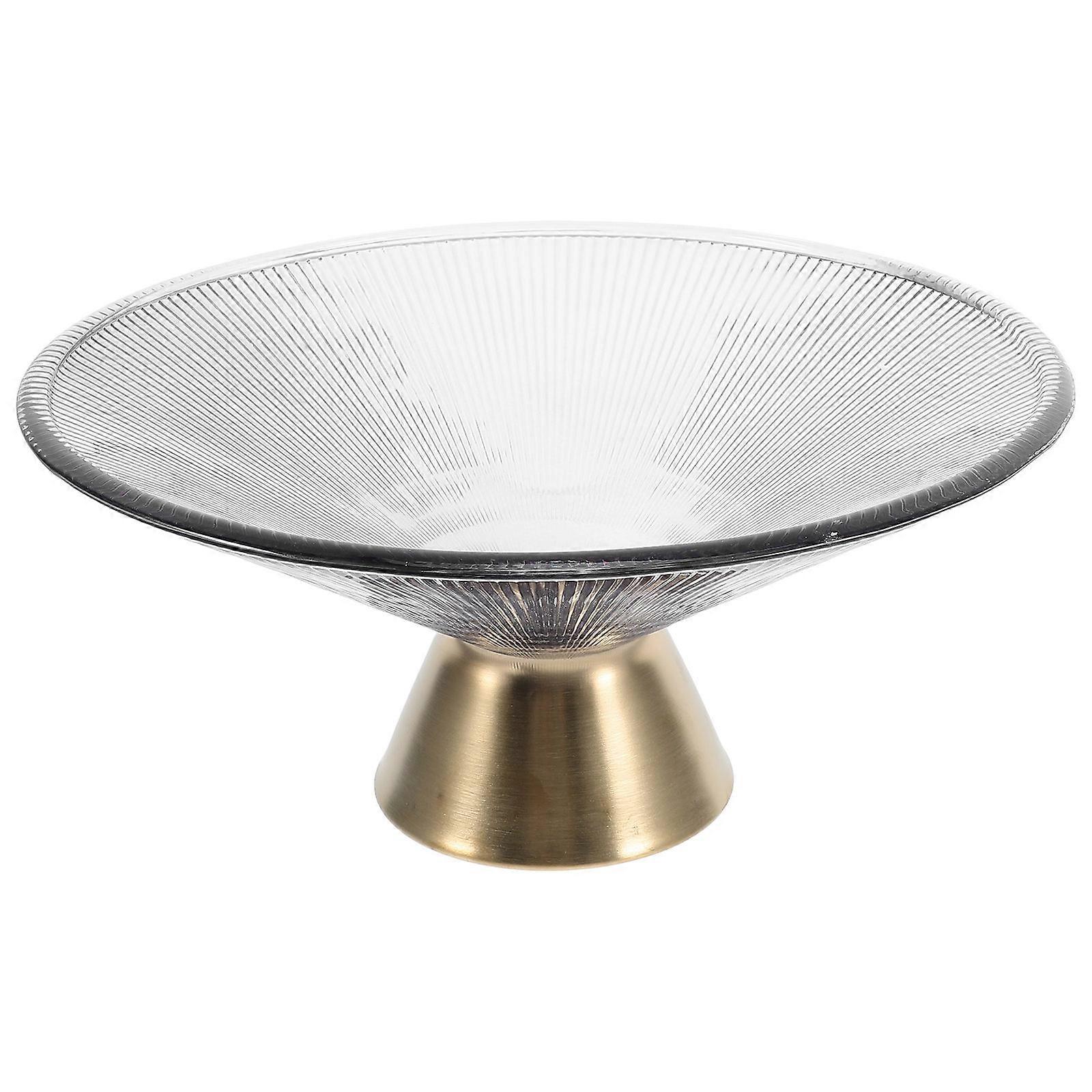 Stylish Glass Footed Fruit Bowl Decorative Serving Plate for Home Party Use Elegant Snack Stand for Dining Table Countertop Display
