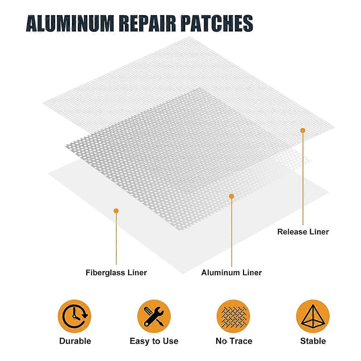 8Pack Drywall Repair Kit, 6/8/12/12 Inch Dry Wall Patch Kits for Large Holes with Scraper & Sandpape