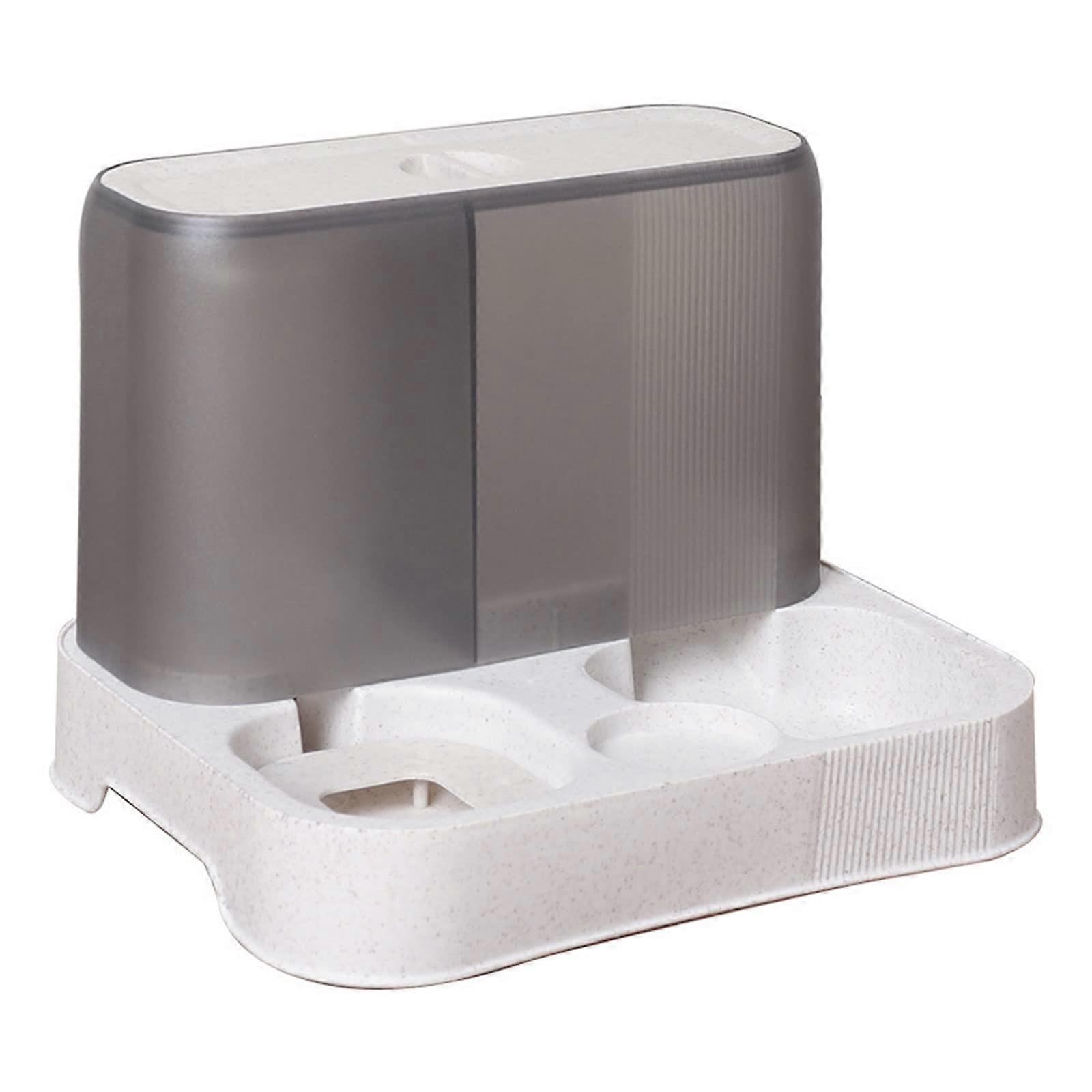 Practical 2-in-1 Dog Food and Water Bowl, White Pet Feeder, Large Capacity, Durable Material, Easy Clean Design