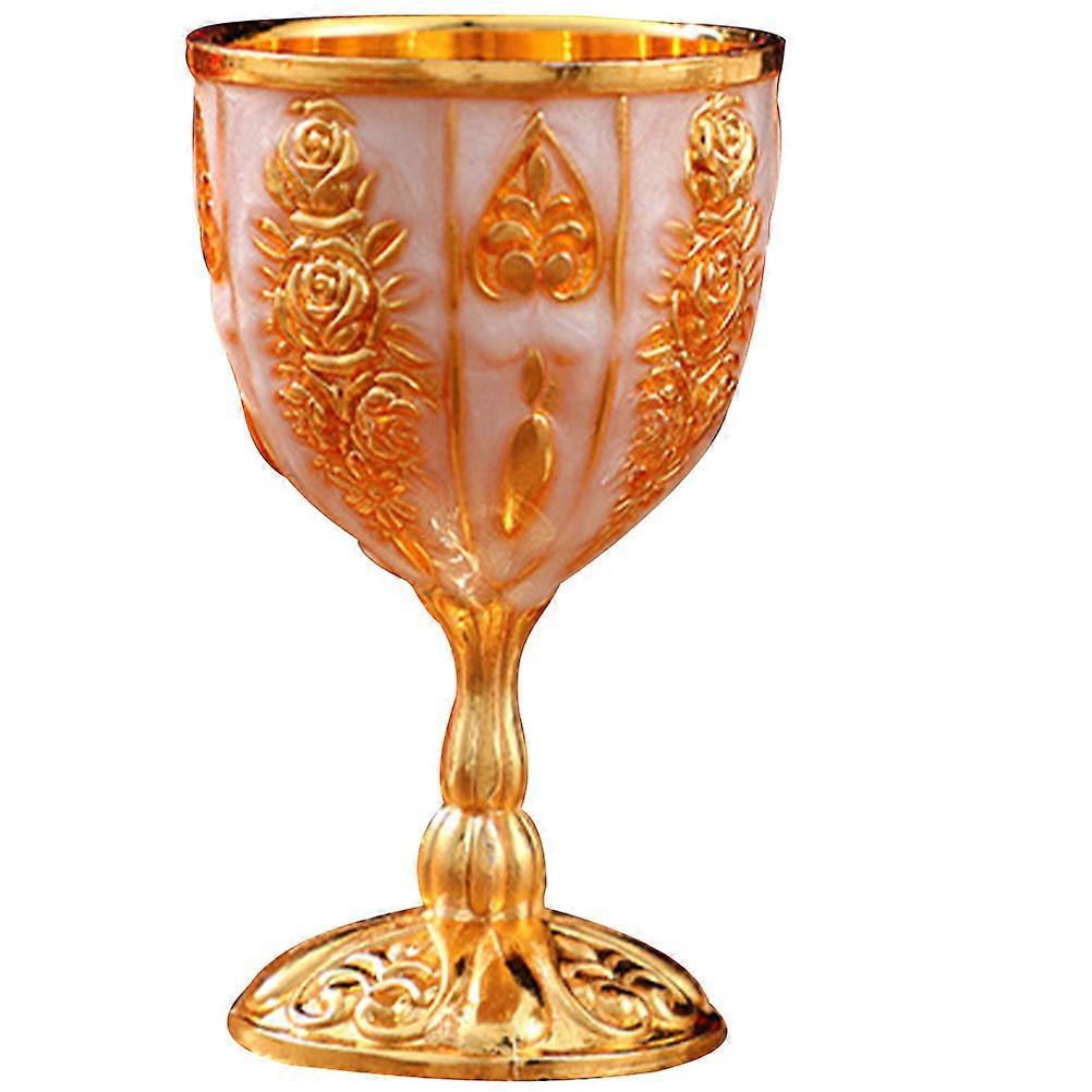 Retro European Style Vintage Zinc Alloy Wine Liqueur Cup with Delicate Rose Engraving for Whiskey Cocktails – Decorative for Weddings Parties and
