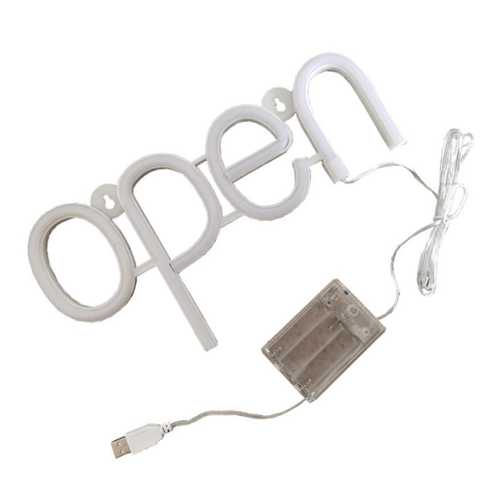 LED Neon Open Sign, Waterproof, Brightness and Soft Light, Easy Installation with Rechargeable Battery or USB Plug for Outdoor Business.
